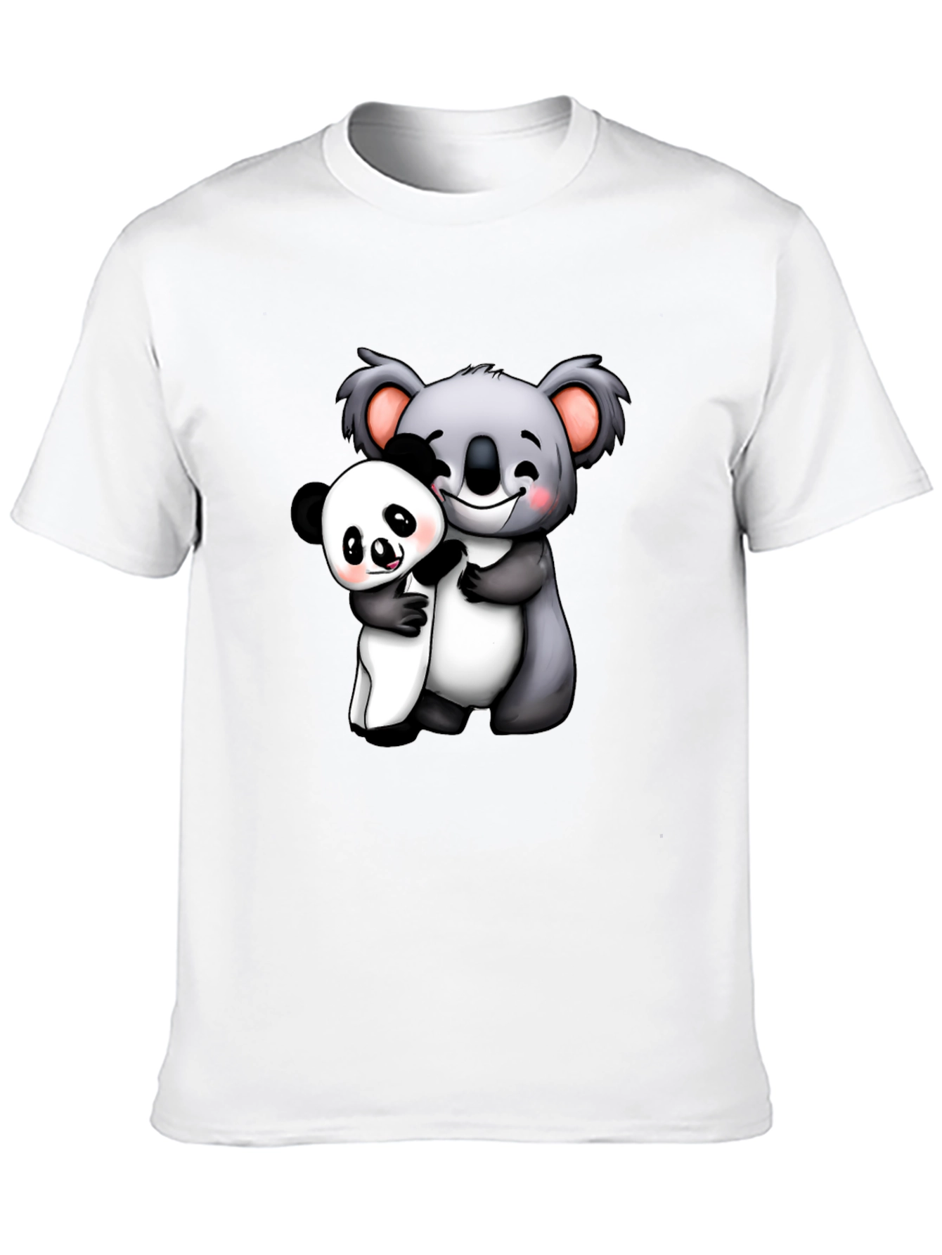Cute Koala & Panda Hug Graphic T-Shirt