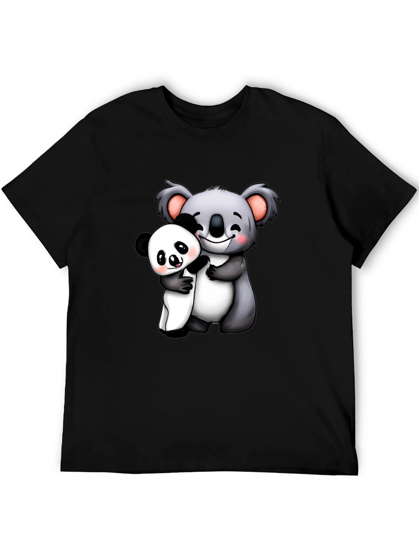 Cute Koala & Panda Hug Graphic T-Shirt