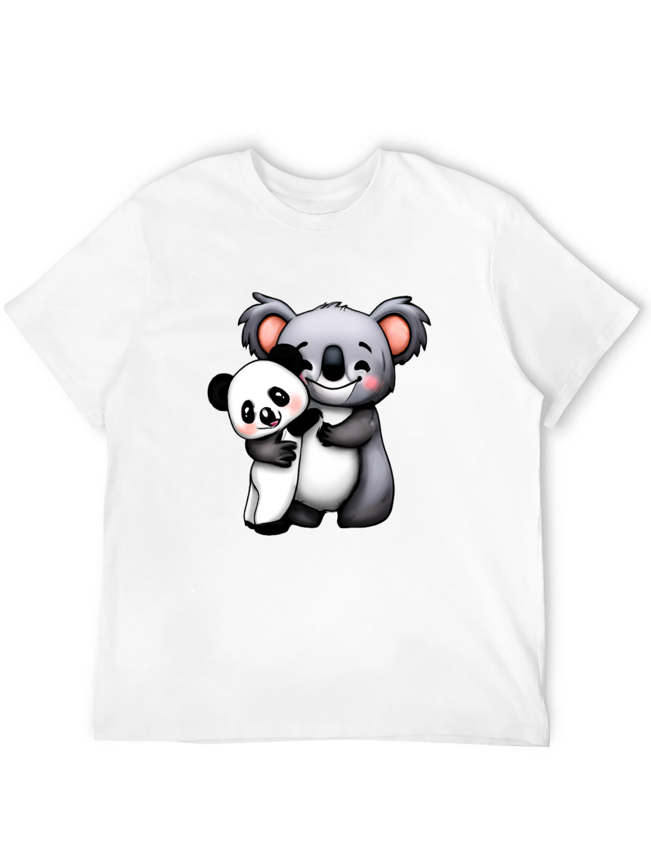 Cute Koala & Panda Hug Graphic T-Shirt