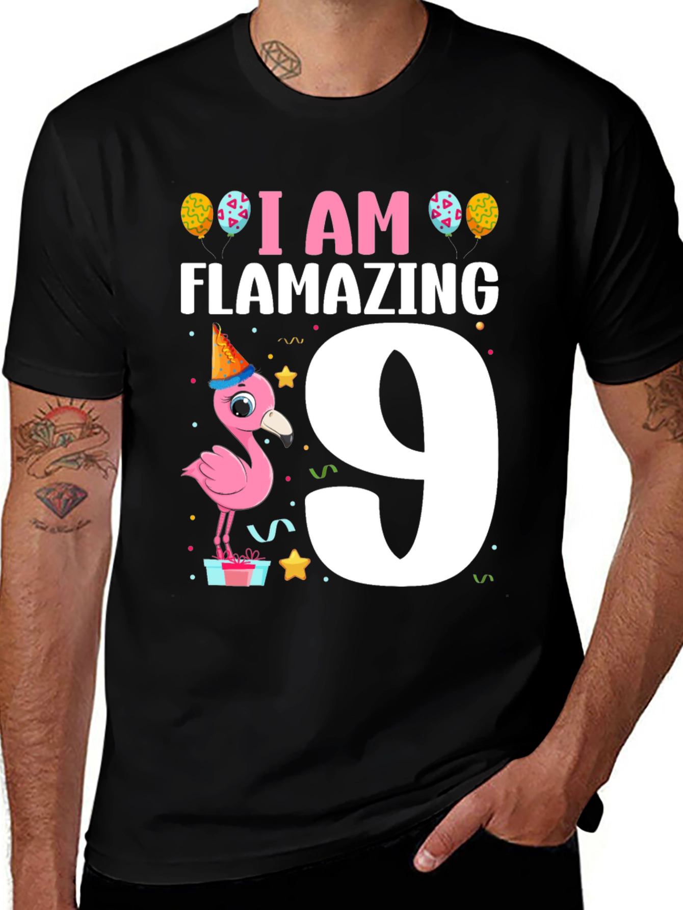 Flamazing 9th Birthday T-Shirt - Cute Flamingo Party Tee