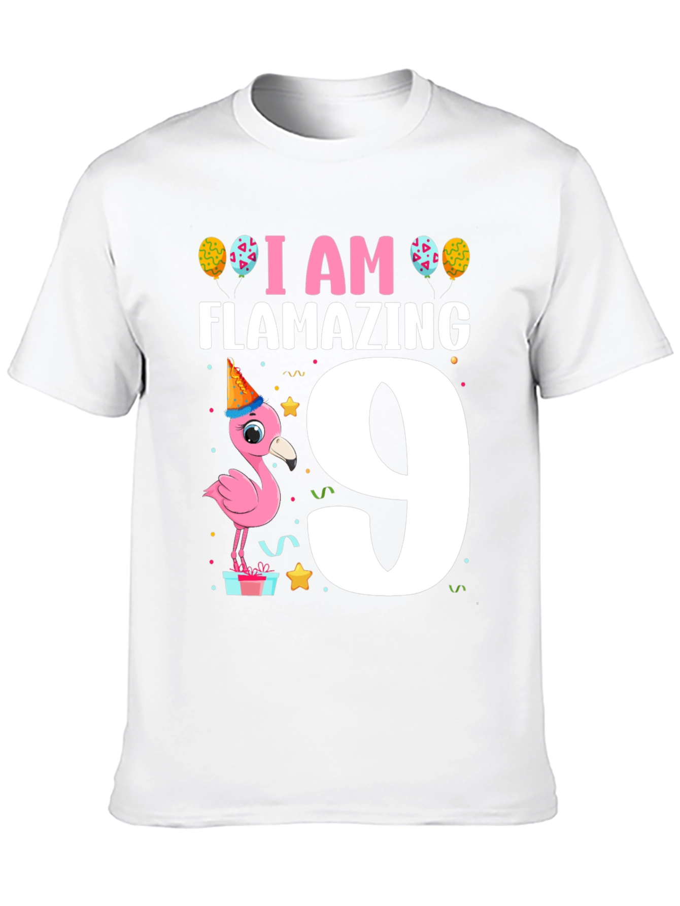 Flamazing 9th Birthday T-Shirt - Cute Flamingo Party Tee