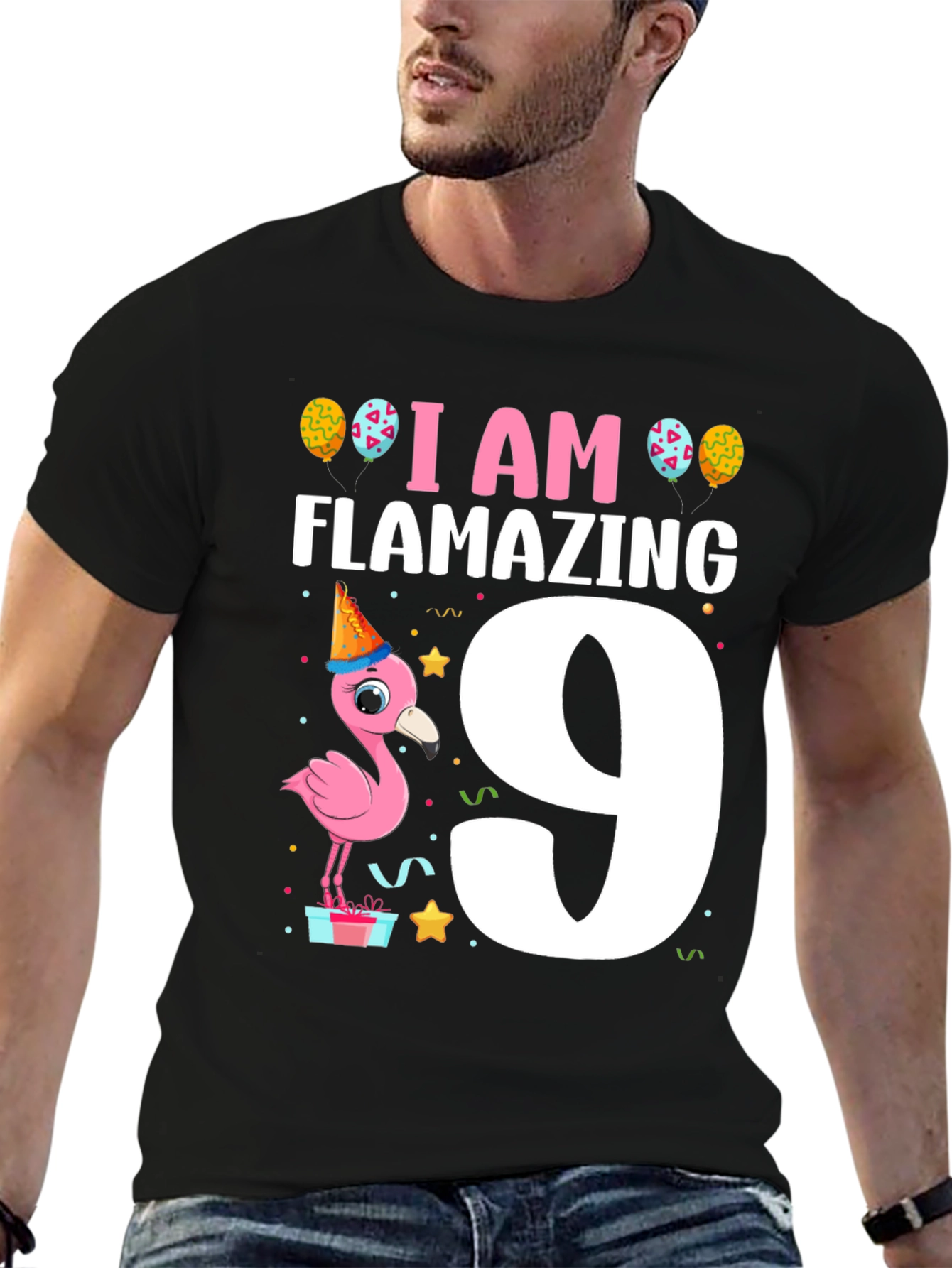 Flamazing 9th Birthday T-Shirt - Cute Flamingo Party Tee