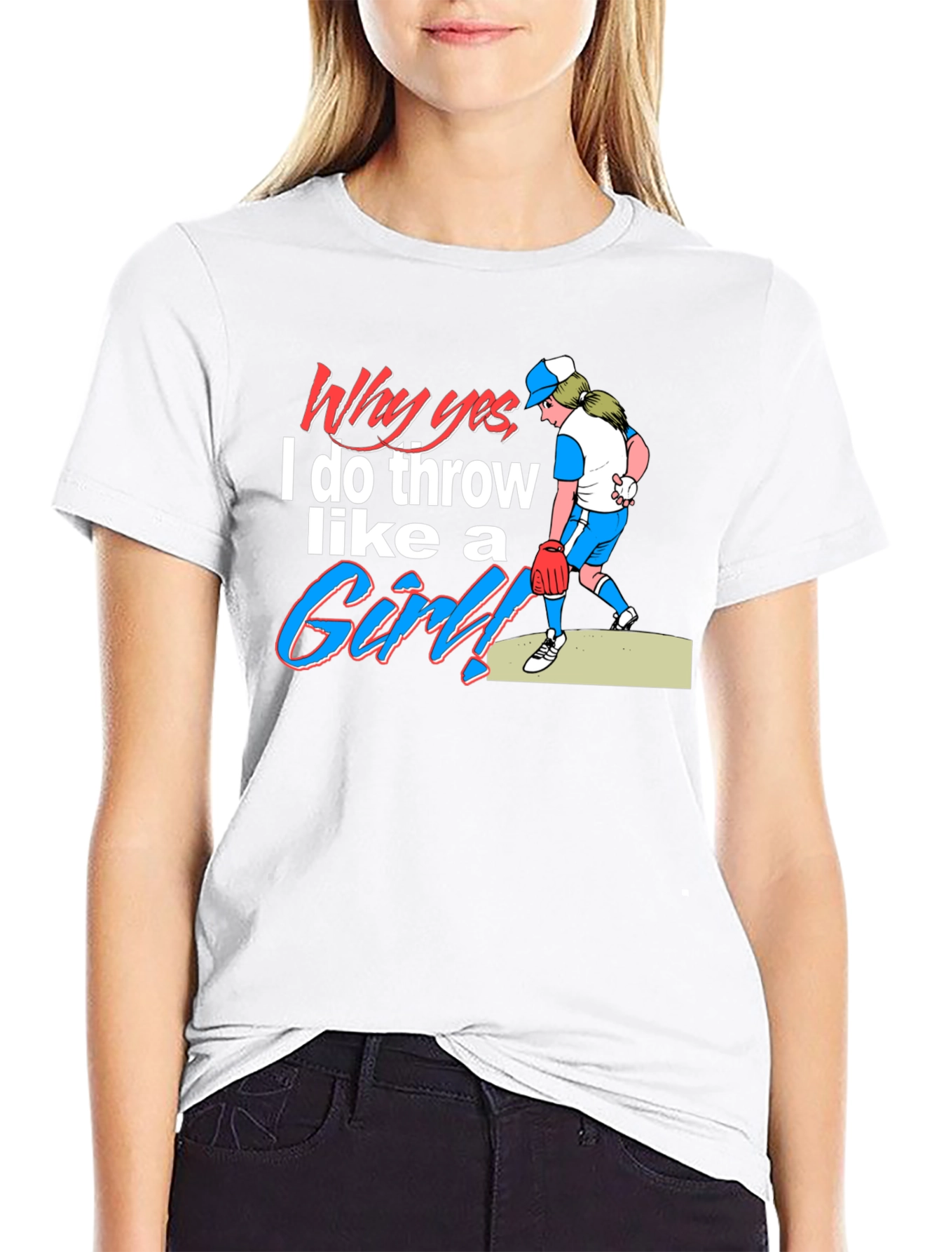 Funny Throw Like a Girl Graphic Tee