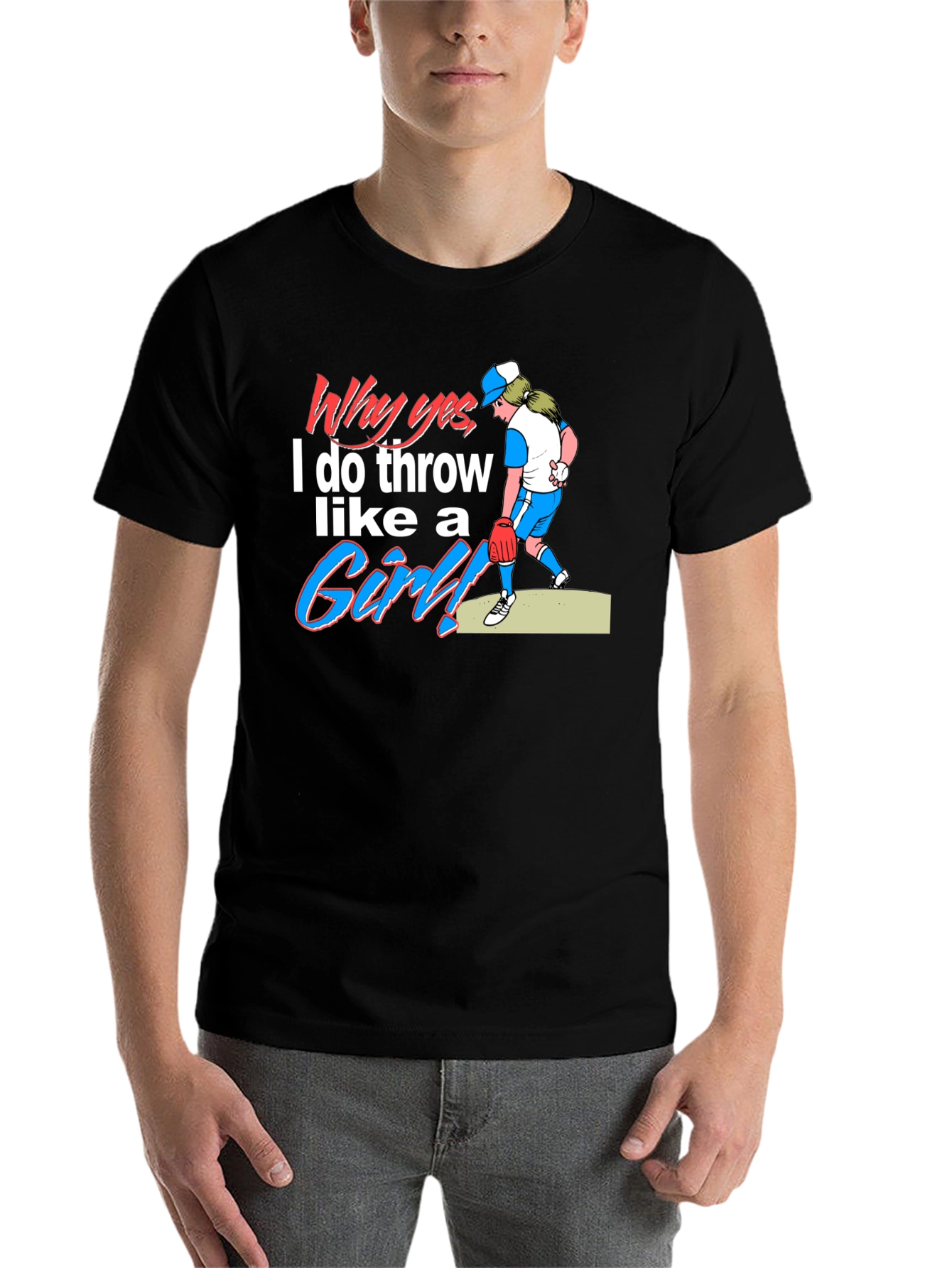 Funny Throw Like a Girl Graphic Tee