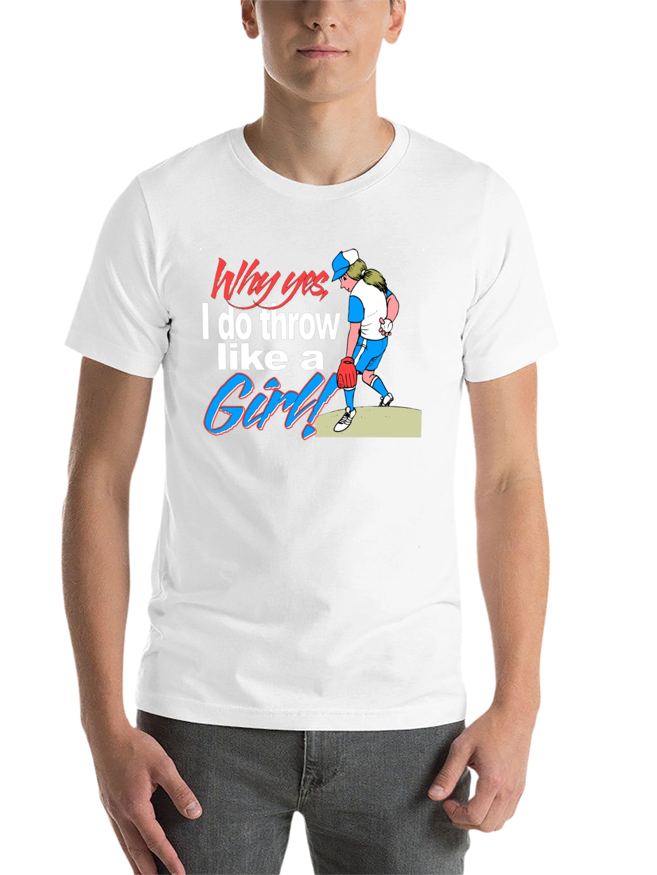 Funny Throw Like a Girl Graphic Tee