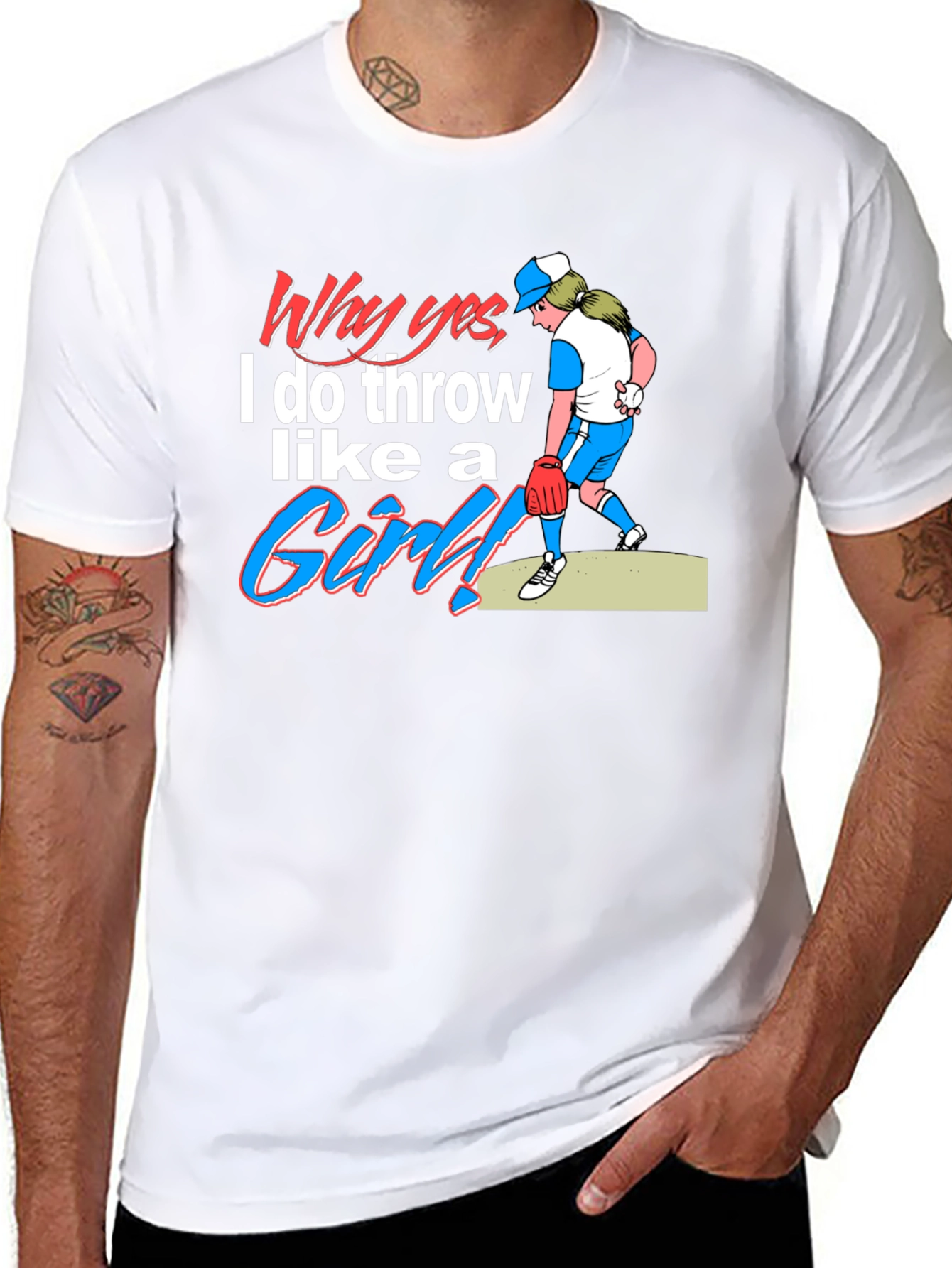 Funny Throw Like a Girl Graphic Tee