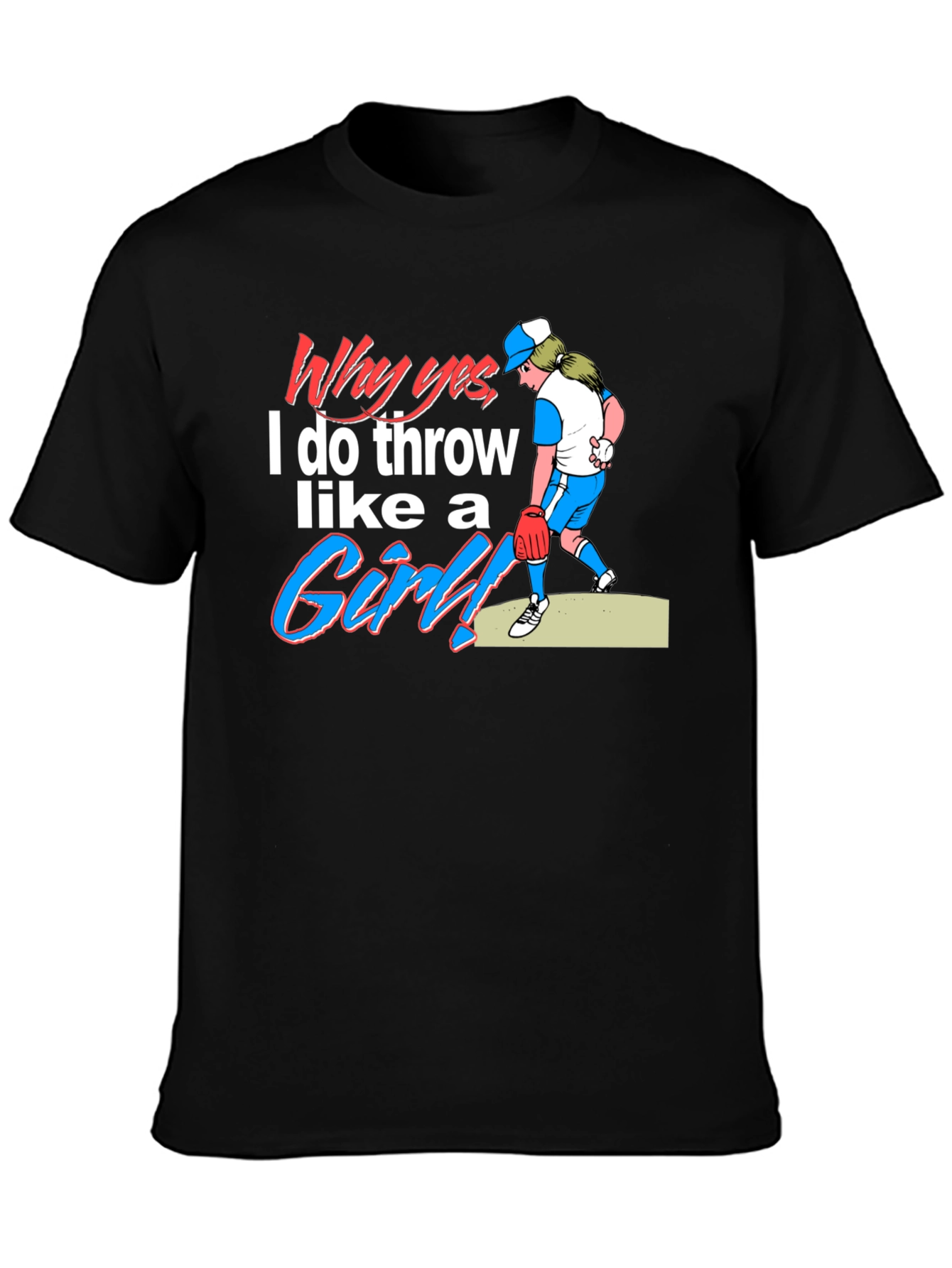 Funny Throw Like a Girl Graphic Tee