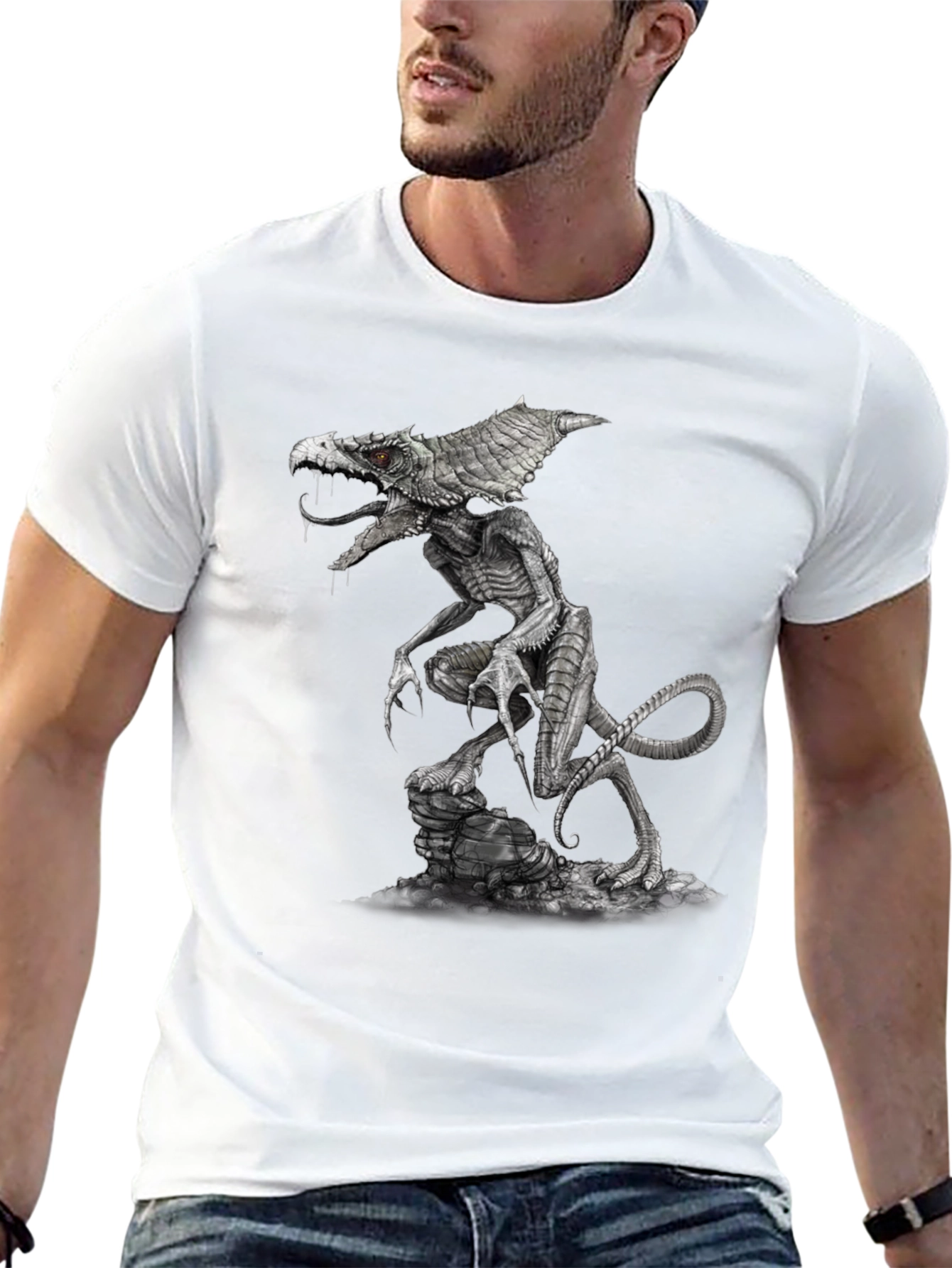 Monster Creature Graphic Tee - Black