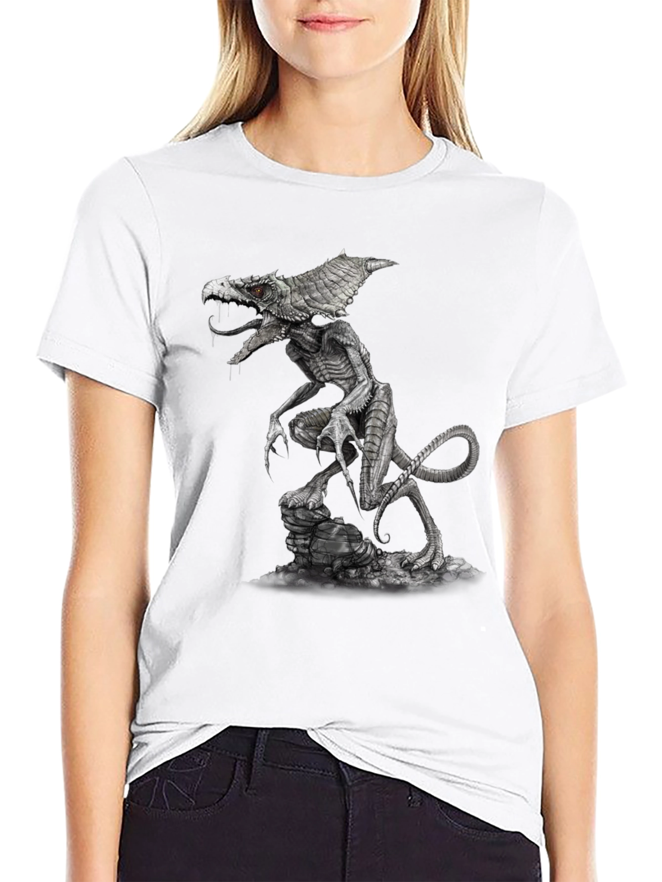 Monster Creature Graphic Tee - Black
