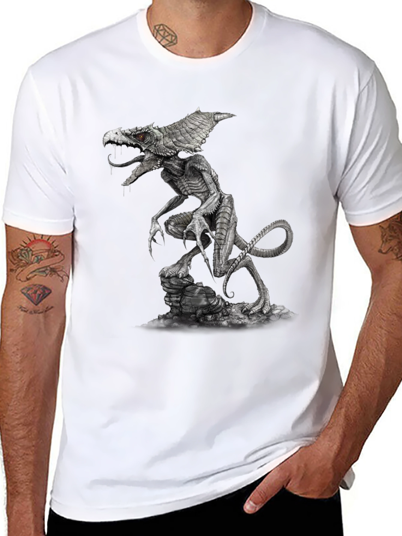 Monster Creature Graphic Tee - Black