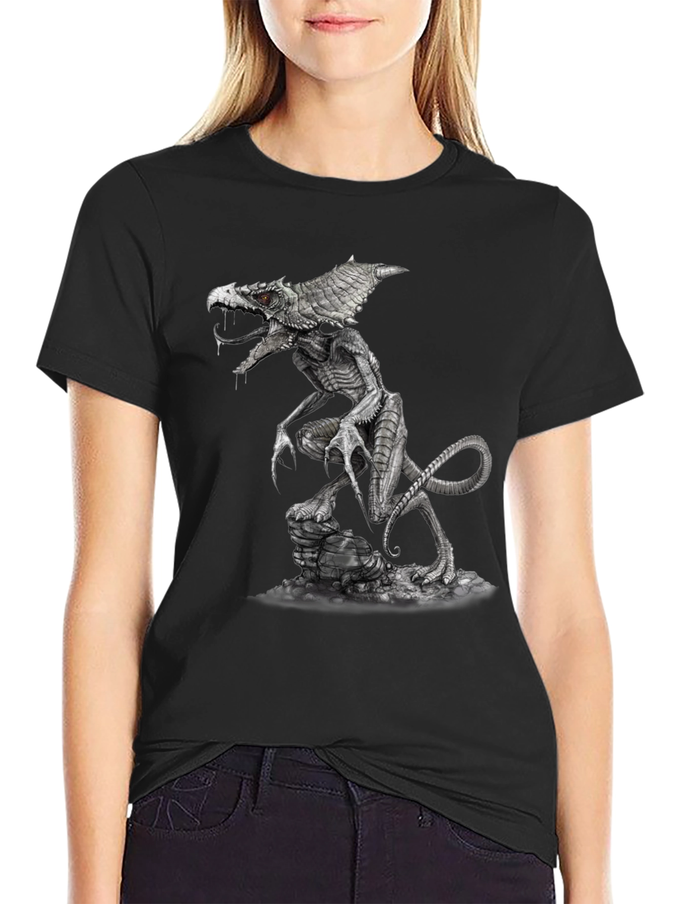 Monster Creature Graphic Tee - Black