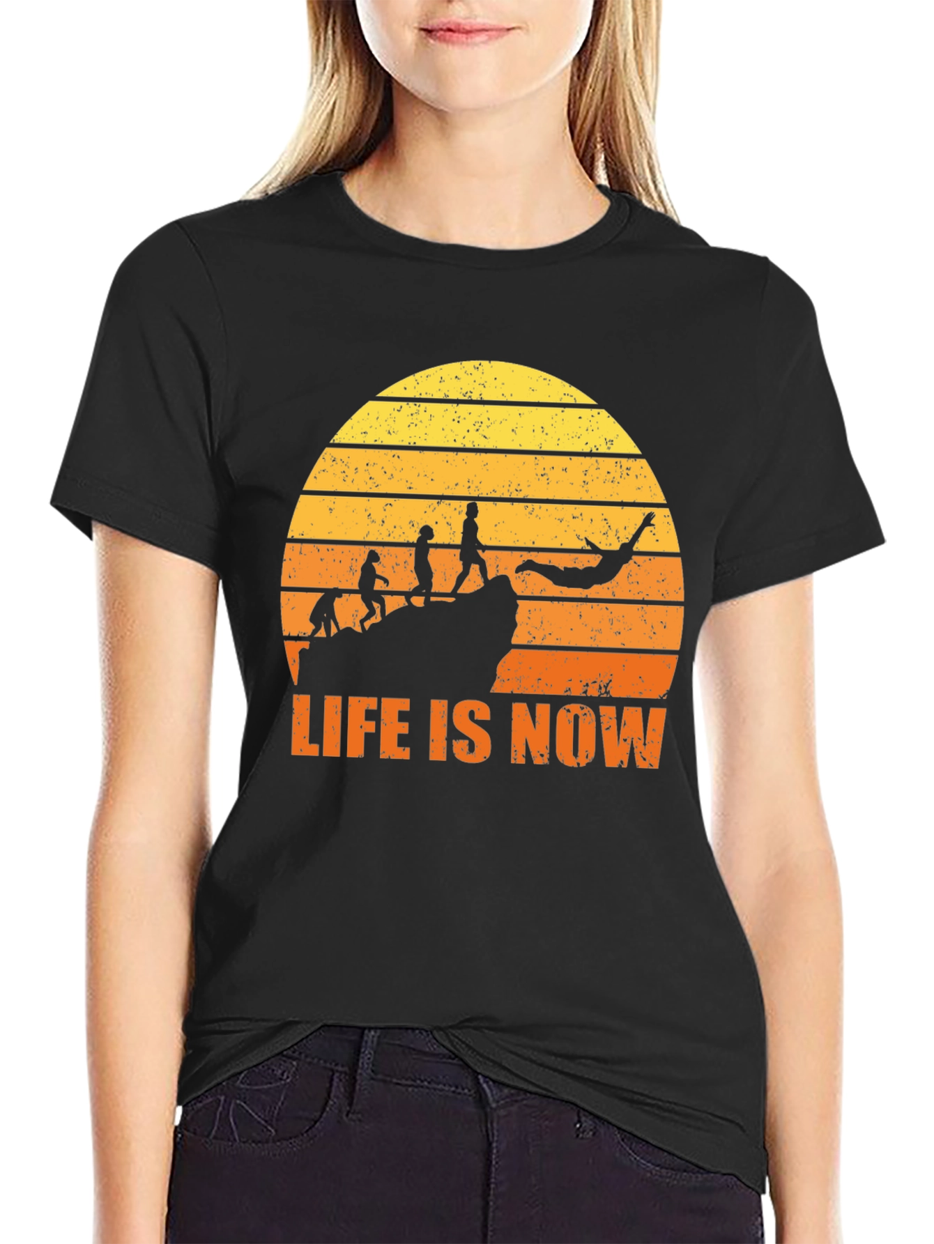 Life Is Now Graphic Tee - Black Cotton T-Shirt