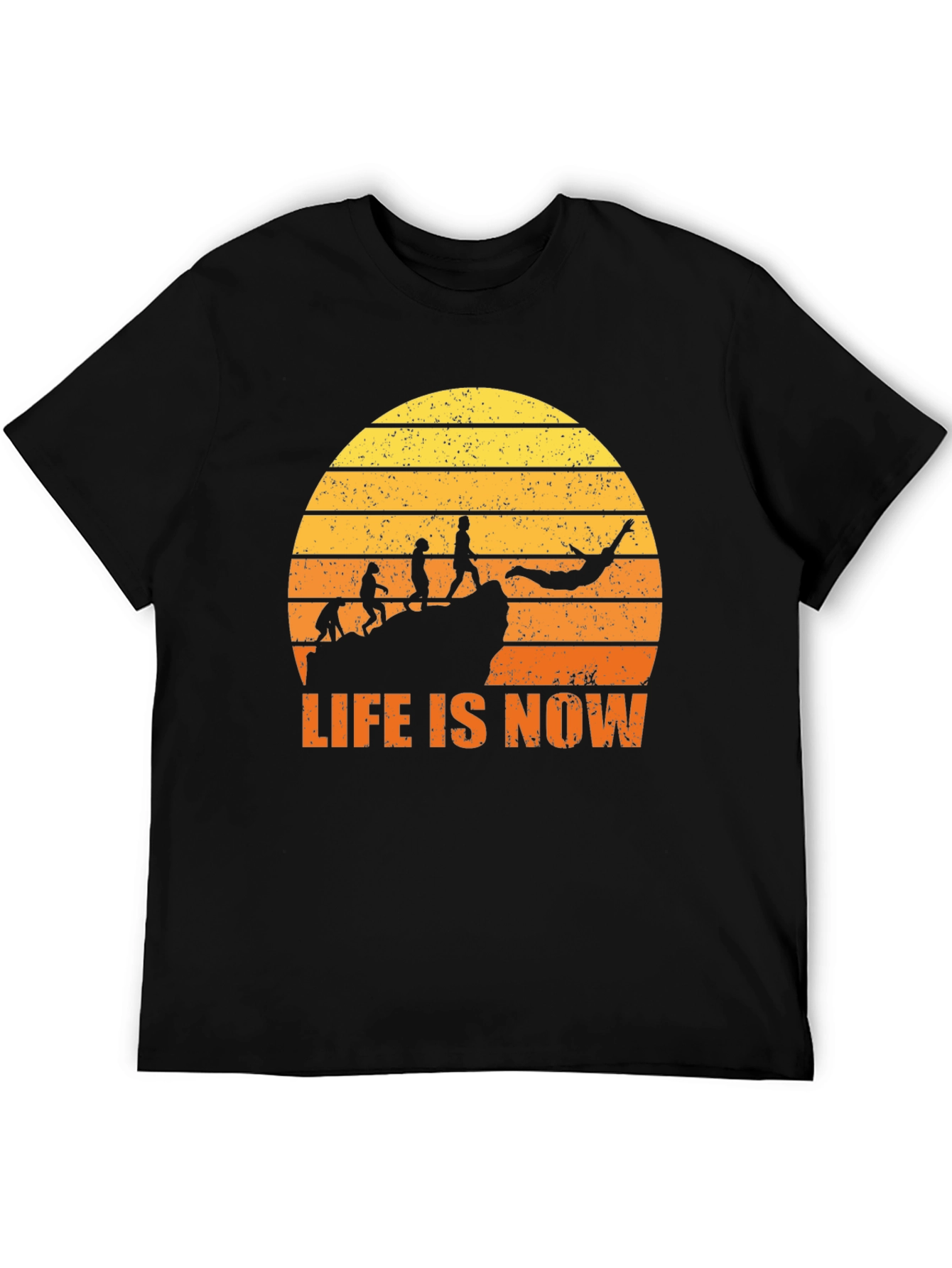 Life Is Now Graphic Tee - Black Cotton T-Shirt