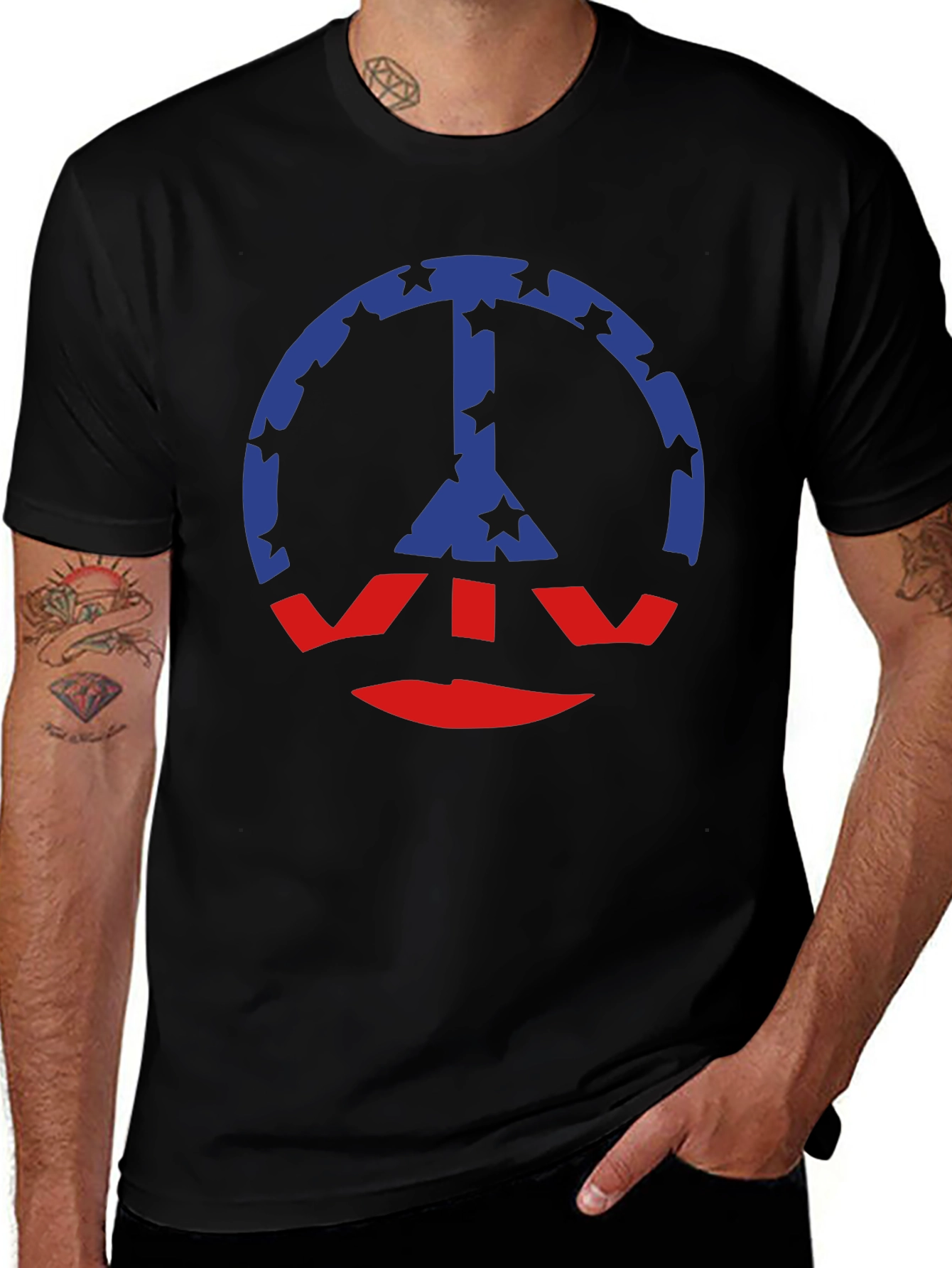 Peace Symbol T-Shirt: Star & Stripe Graphic Tee