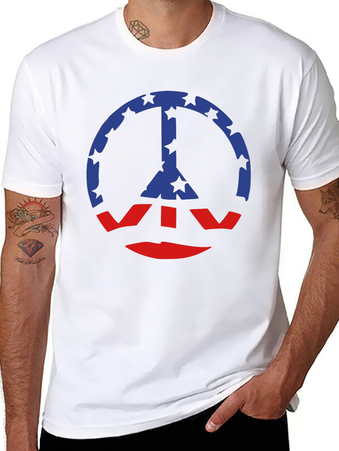 Peace Symbol T-Shirt: Star & Stripe Graphic Tee
