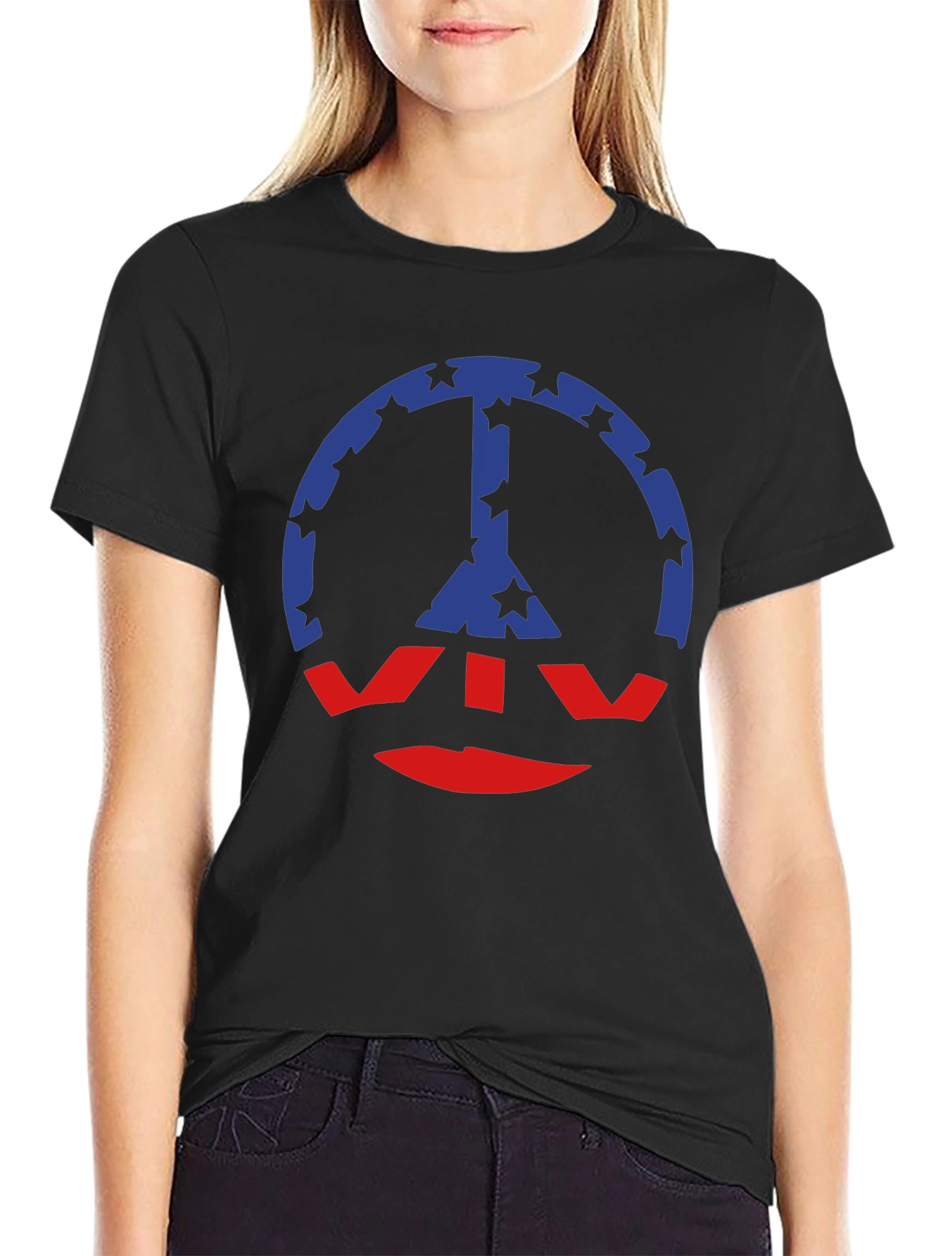 Peace Symbol T-Shirt: Star & Stripe Graphic Tee