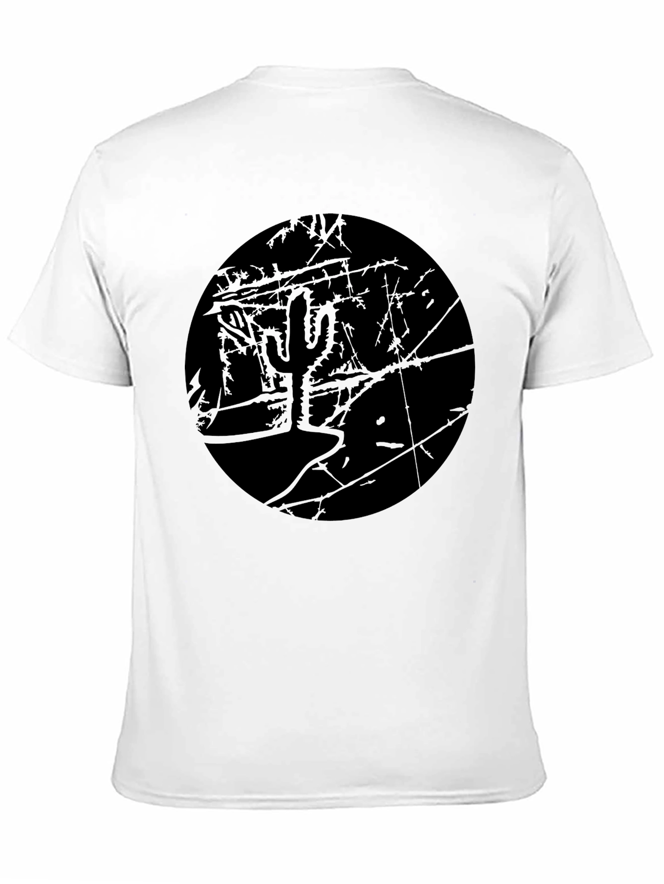 Monochrome Cactus Graphic T-Shirt
