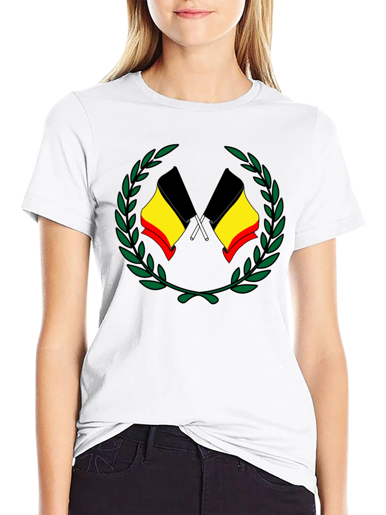 Belgian Flag Laurel Wreath T-Shirt