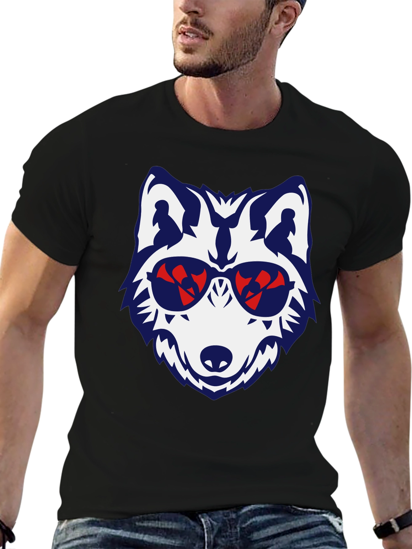 Cool Wolf Graphic T-Shirt - Unisex Black Tee