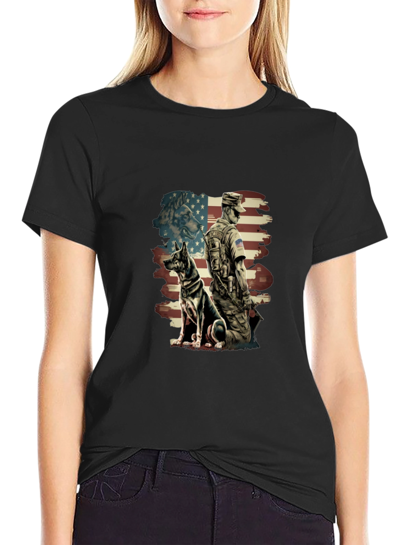 Patriotic German Shepherd Dog T-Shirt