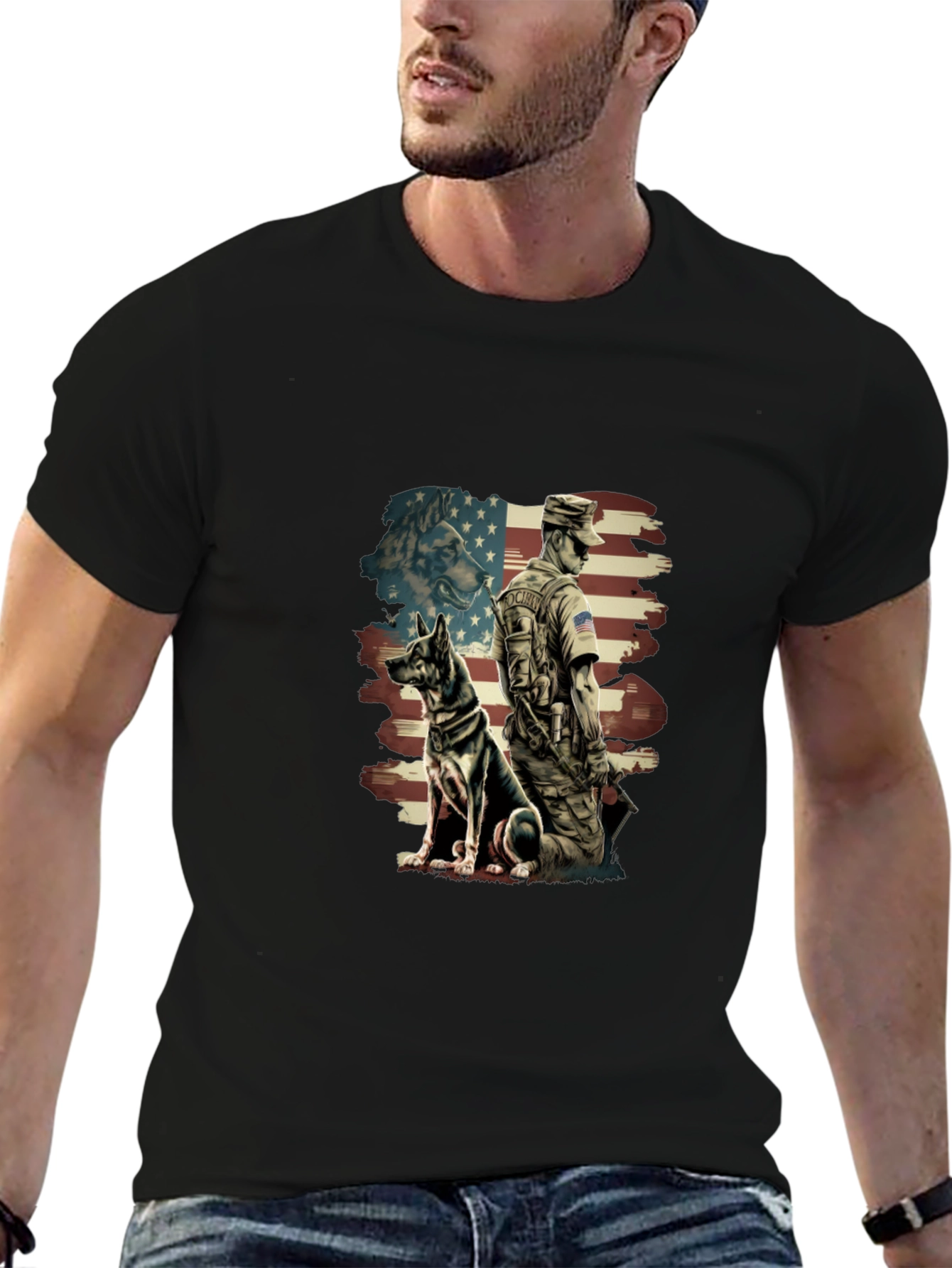 Patriotic German Shepherd Dog T-Shirt