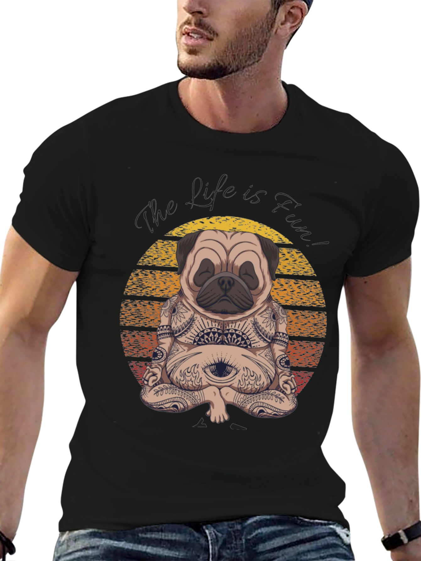 Zen Pug T-Shirt - Meditating Dog Graphic Tee