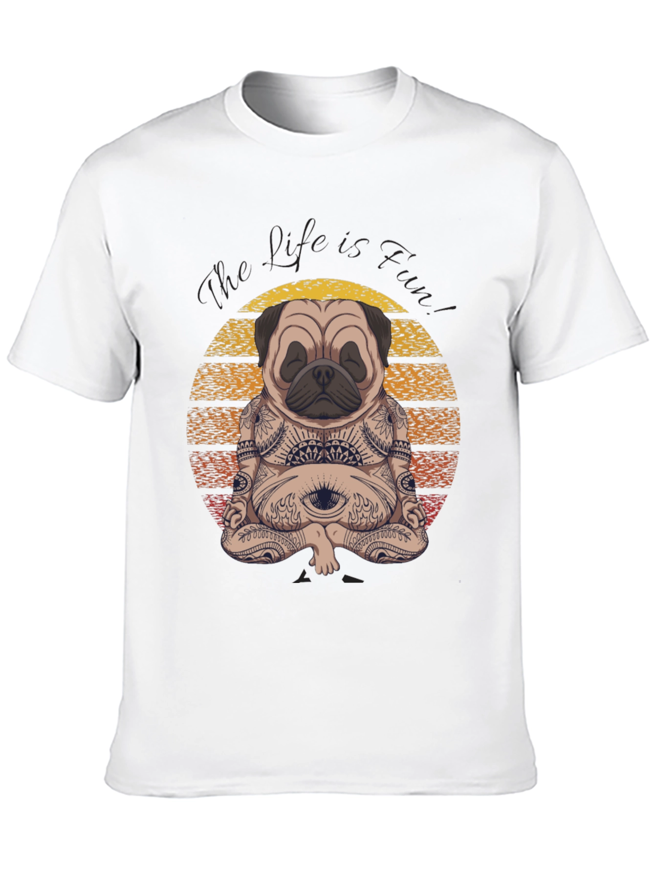 Zen Pug T-Shirt - Meditating Dog Graphic Tee