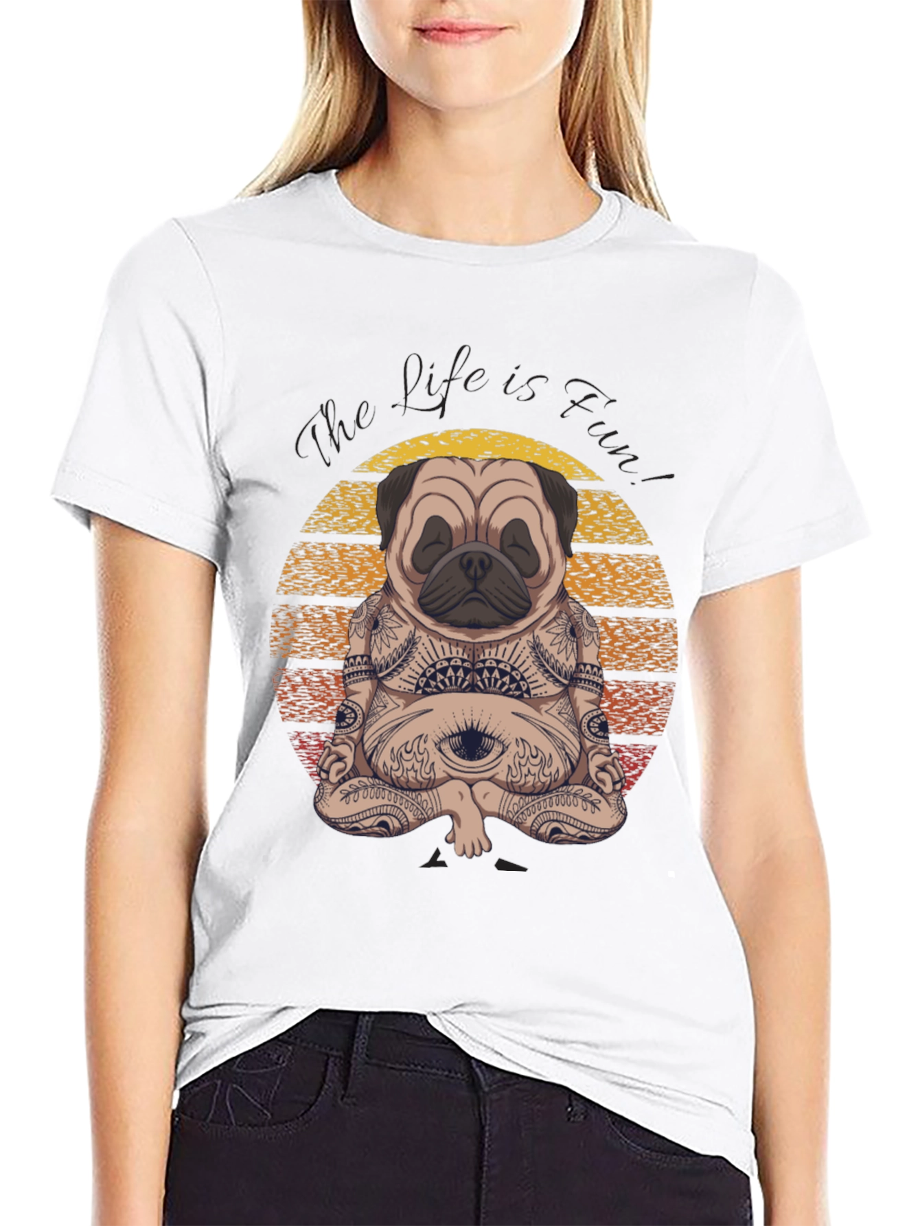 Zen Pug T-Shirt - Meditating Dog Graphic Tee