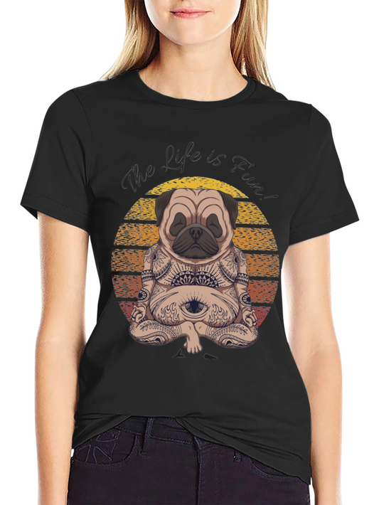 Zen Pug T-Shirt - Meditating Dog Graphic Tee