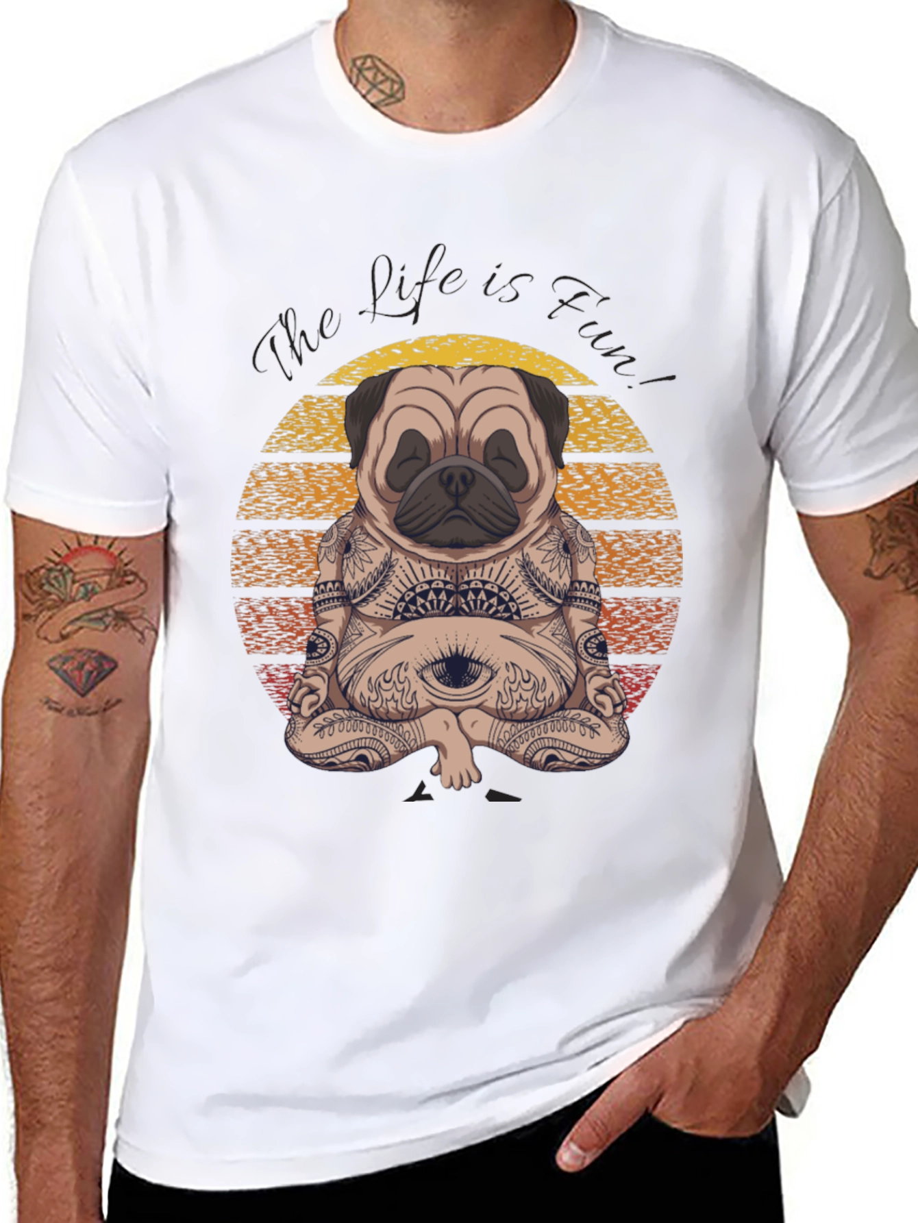 Zen Pug T-Shirt - Meditating Dog Graphic Tee