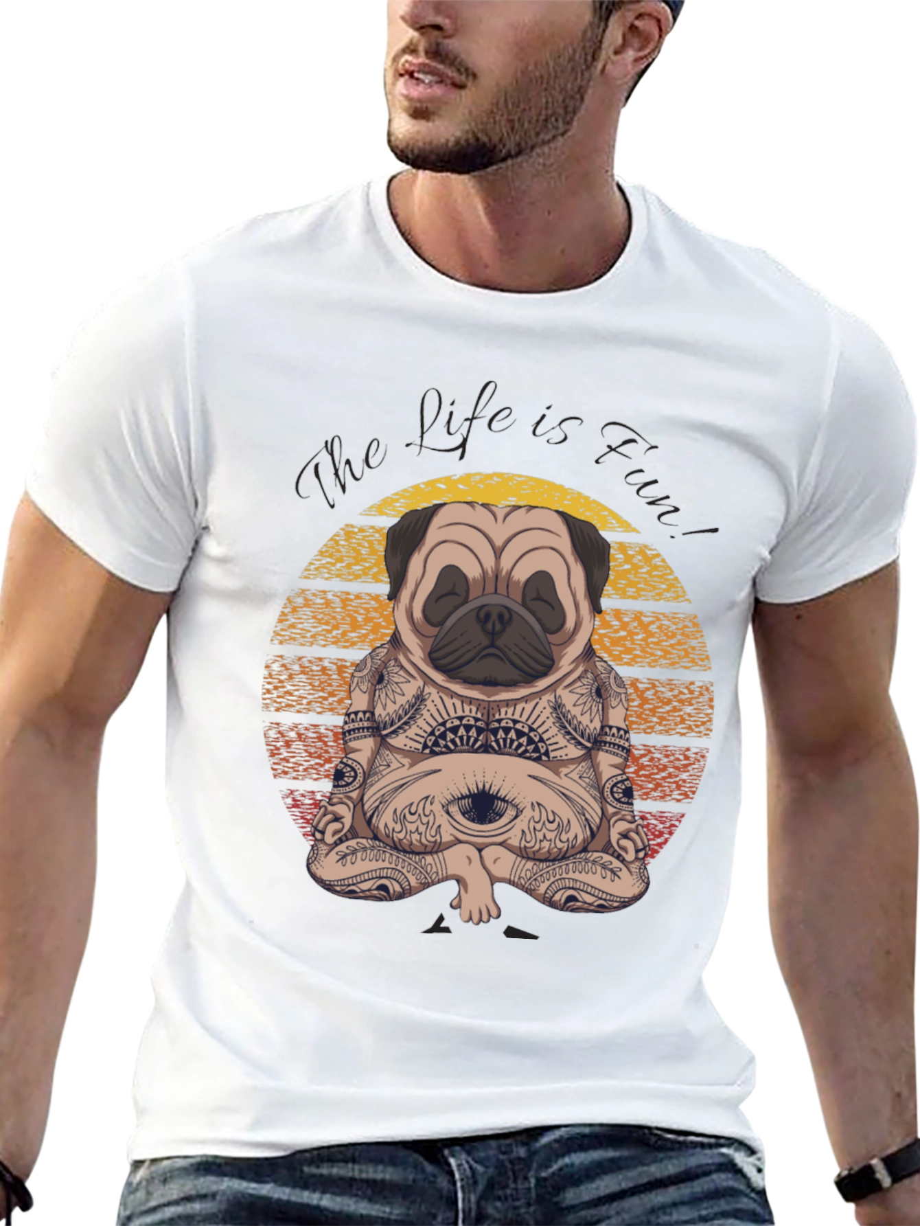 Zen Pug T-Shirt - Meditating Dog Graphic Tee