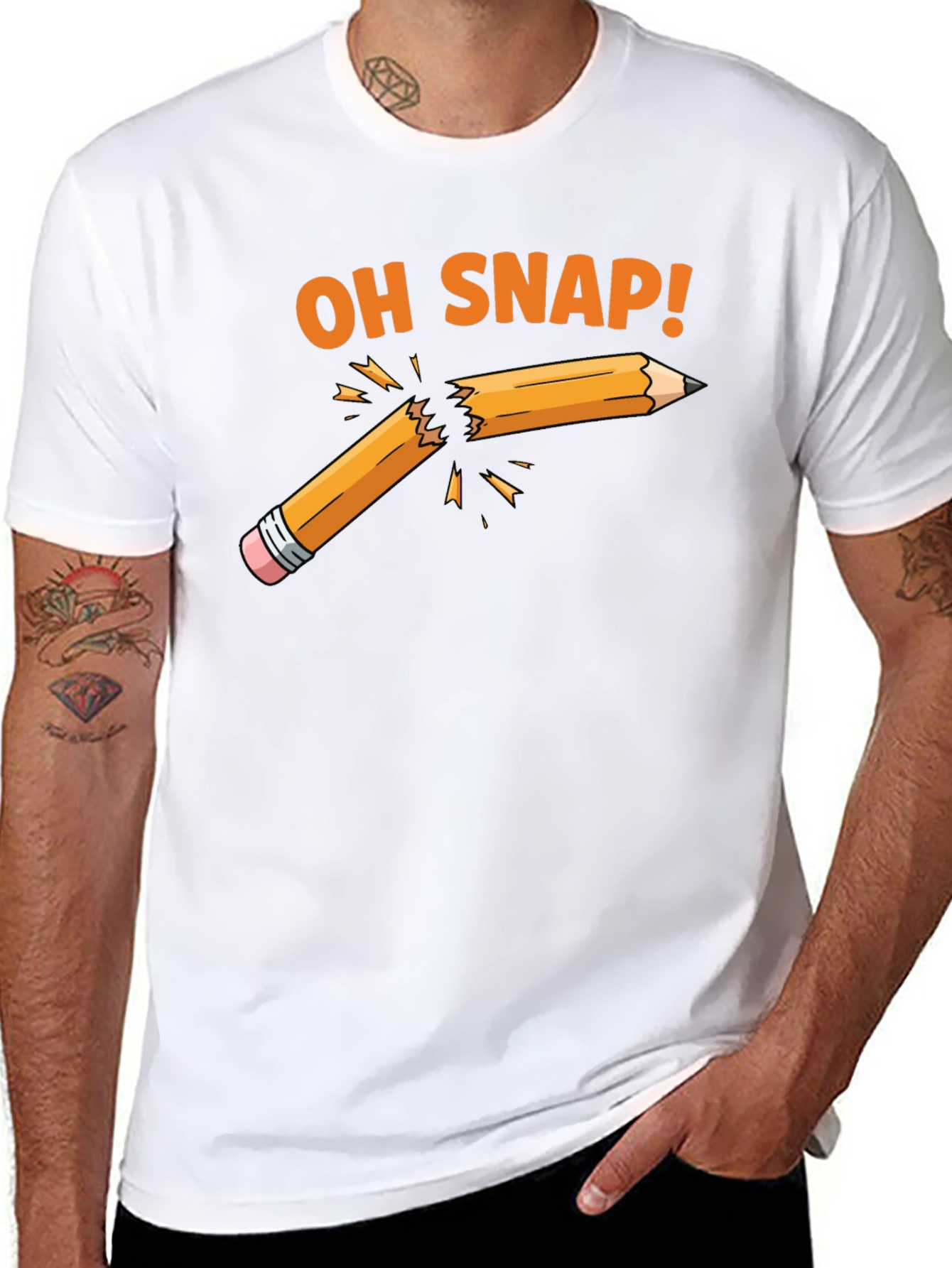 Oh Snap! Broken Pencil Graphic T-Shirt