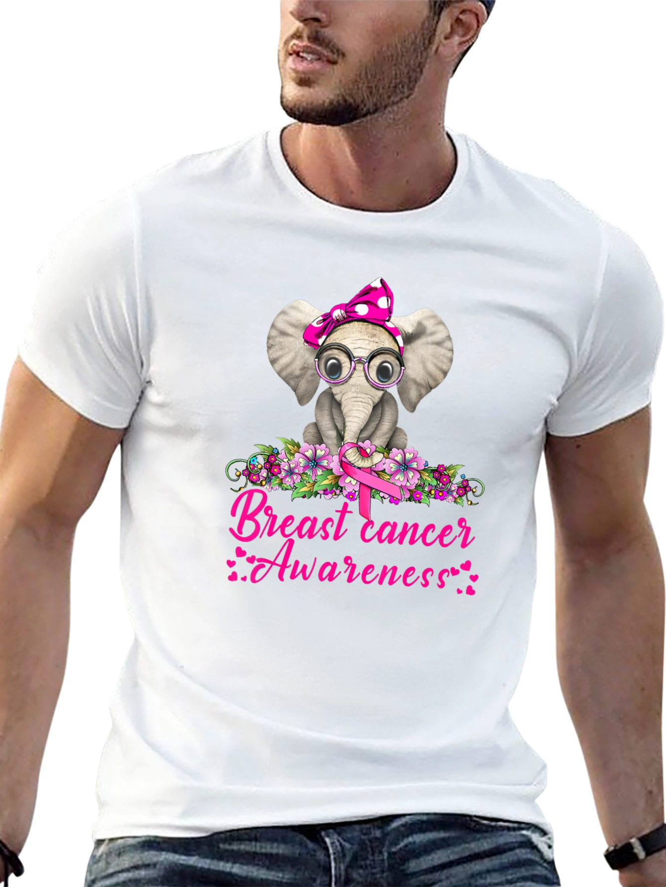 Elephant Breast Cancer Awareness T-Shirt