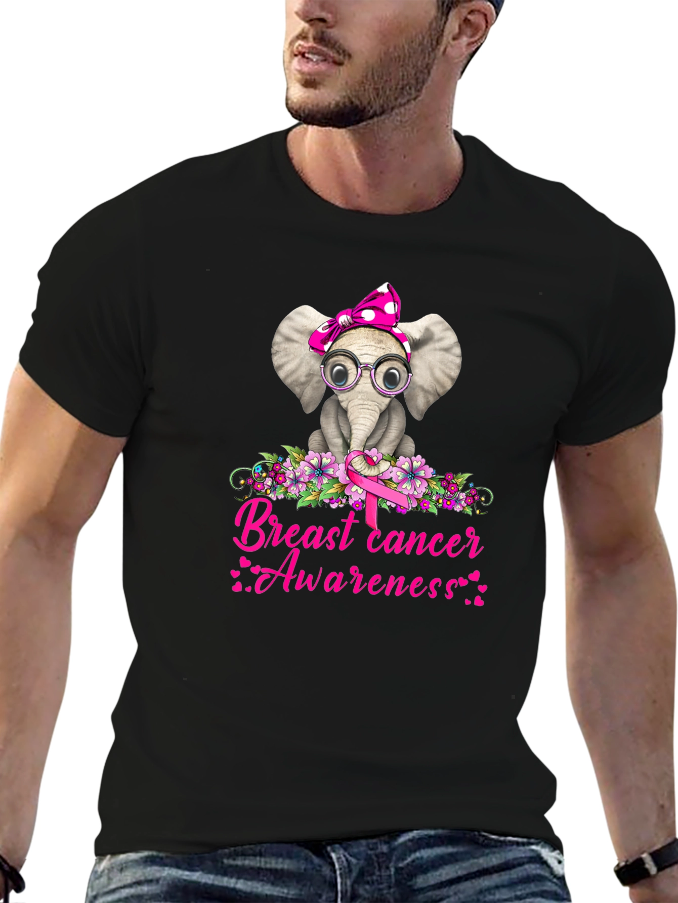 Elephant Breast Cancer Awareness T-Shirt