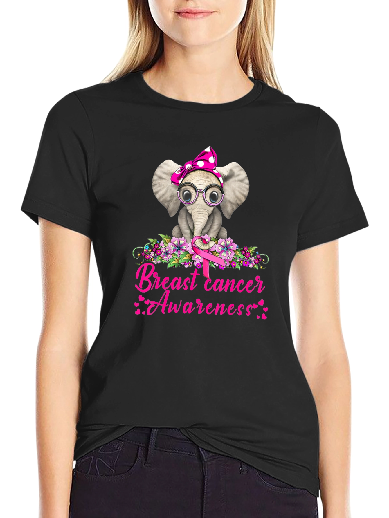 Elephant Breast Cancer Awareness T-Shirt