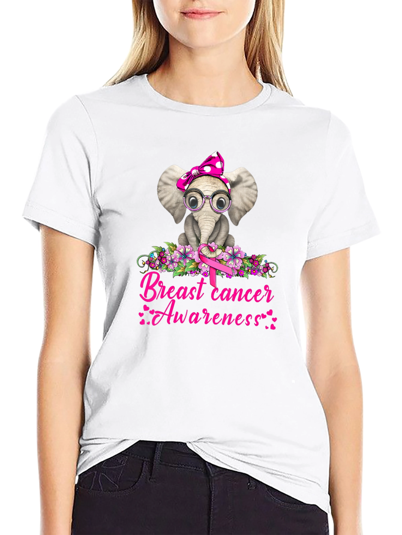 Elephant Breast Cancer Awareness T-Shirt