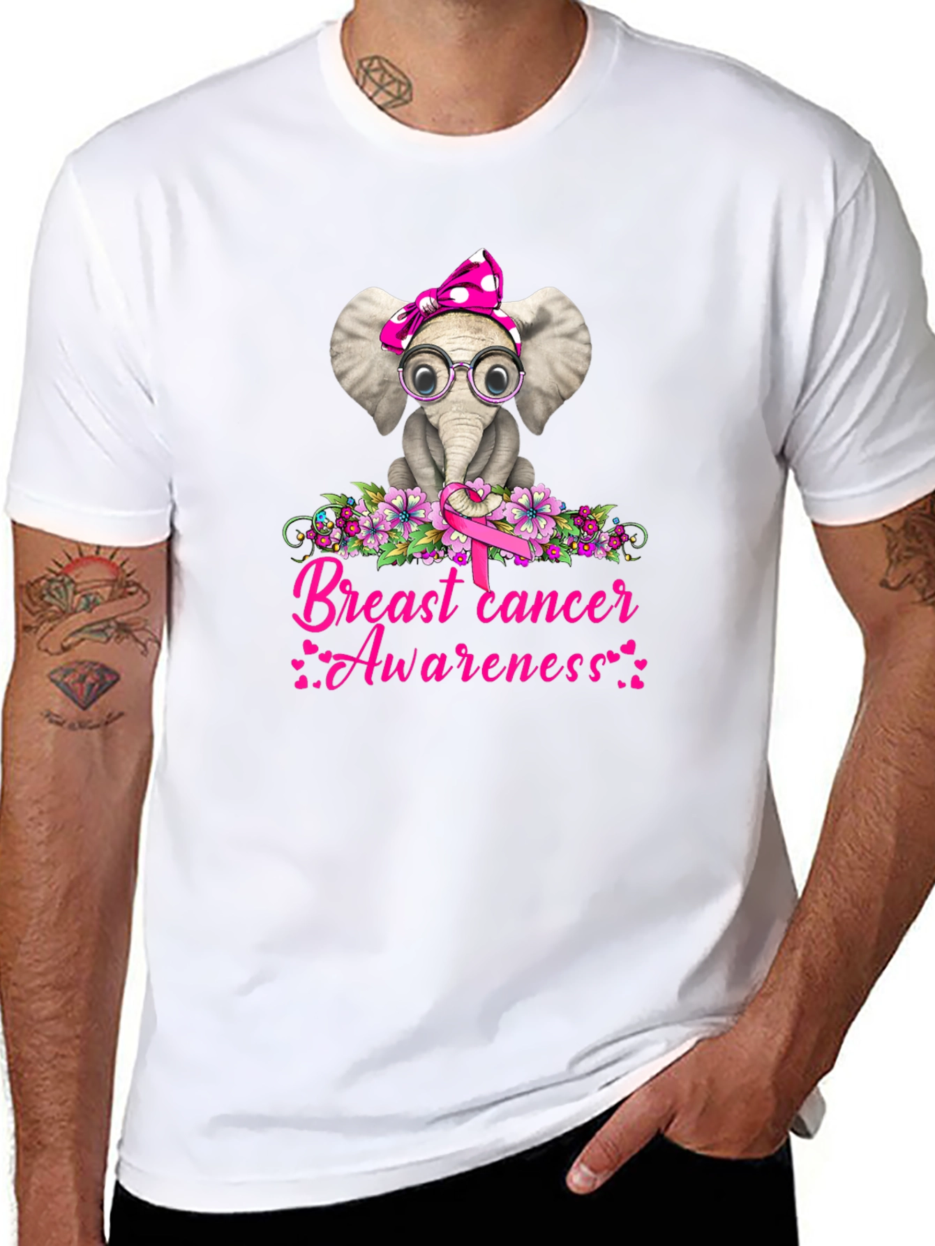 Elephant Breast Cancer Awareness T-Shirt