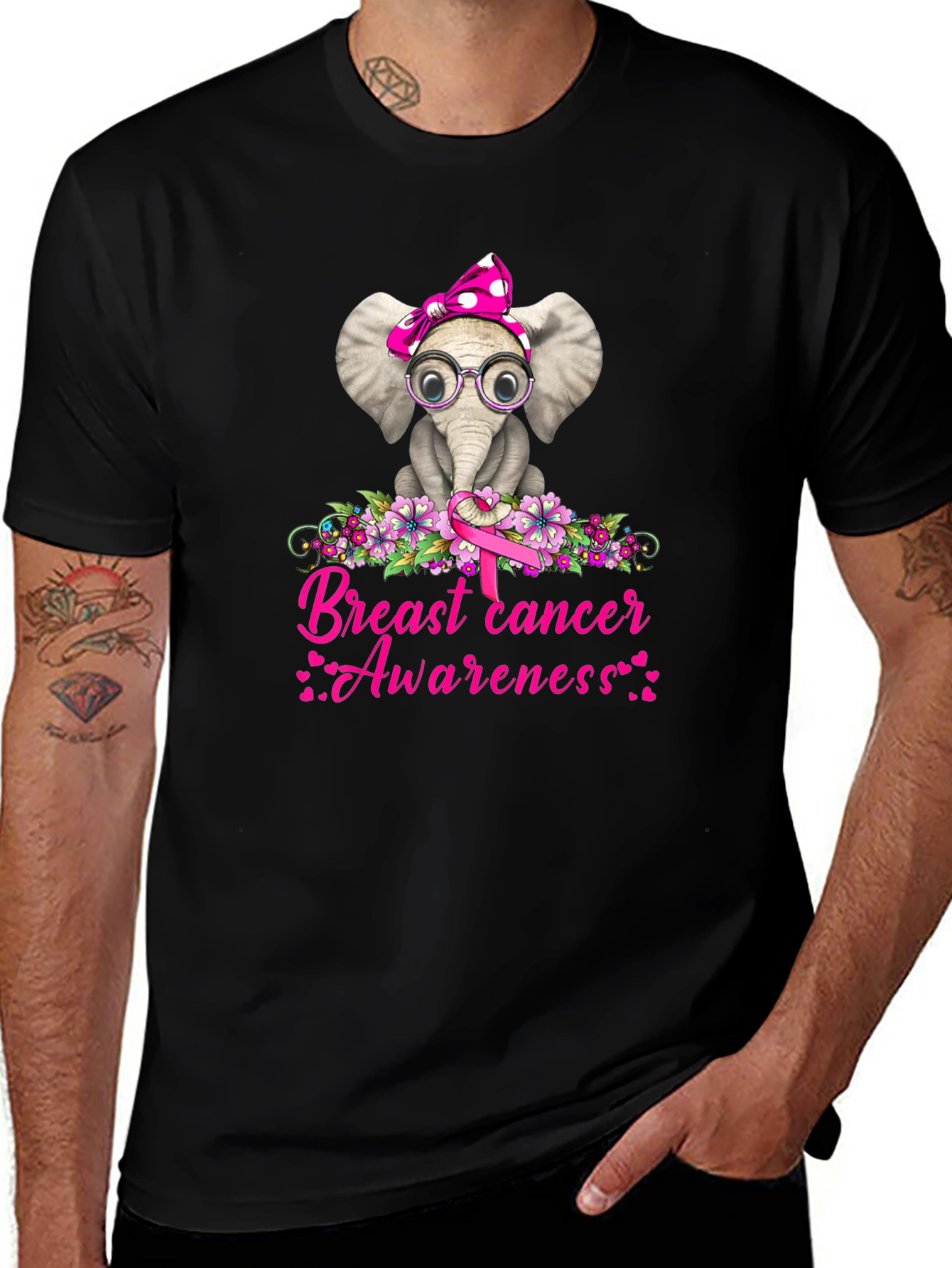 Elephant Breast Cancer Awareness T-Shirt