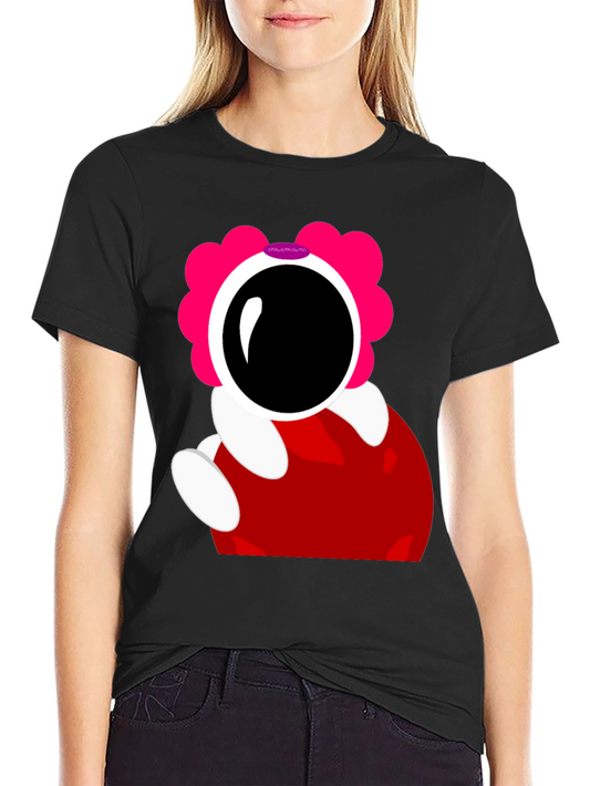 Astronaut Cartoon Graphic T-Shirt - Black Cotton Tee