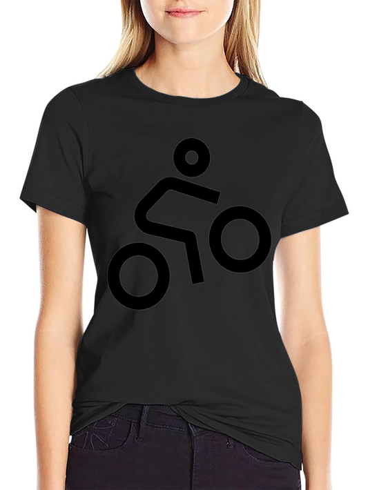 Minimalist Cyclist Graphic Tee - Black Cotton Comfort