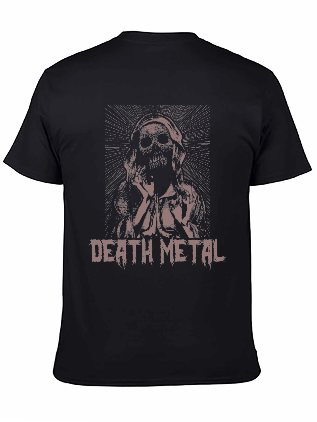 Death Metal Skull Graphic Black T-Shirt