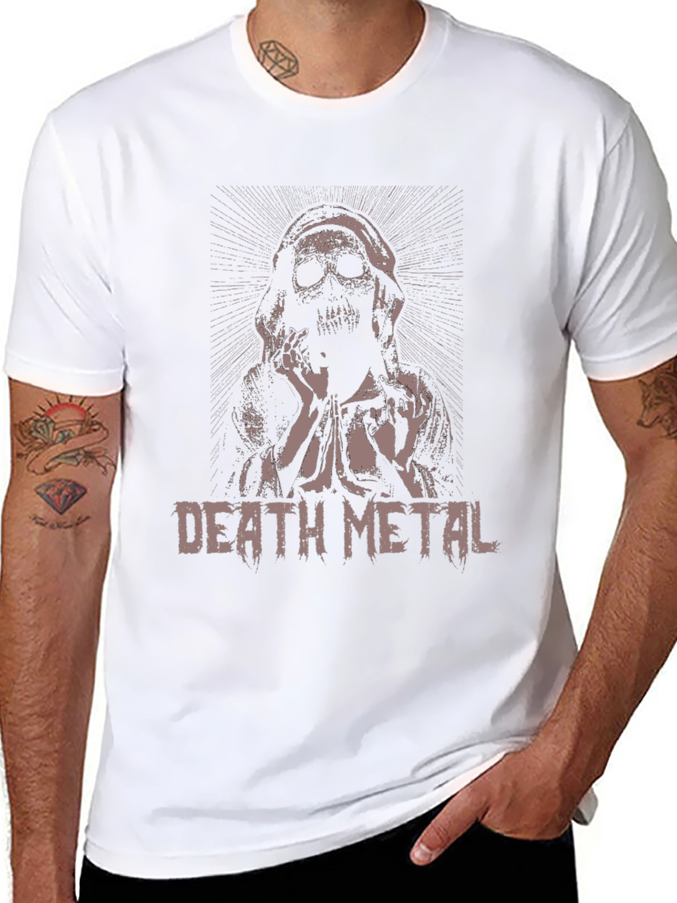 Death Metal Skull Graphic Black T-Shirt
