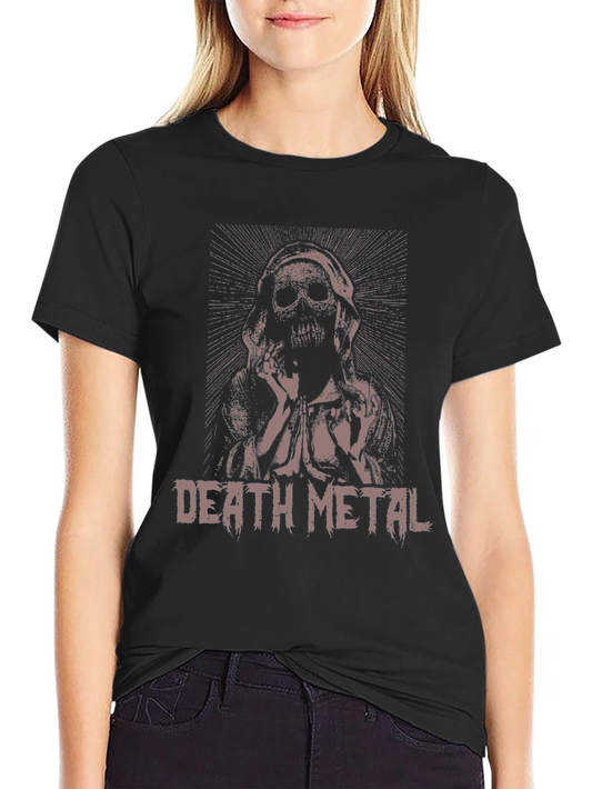 Death Metal Skull Graphic Black T-Shirt