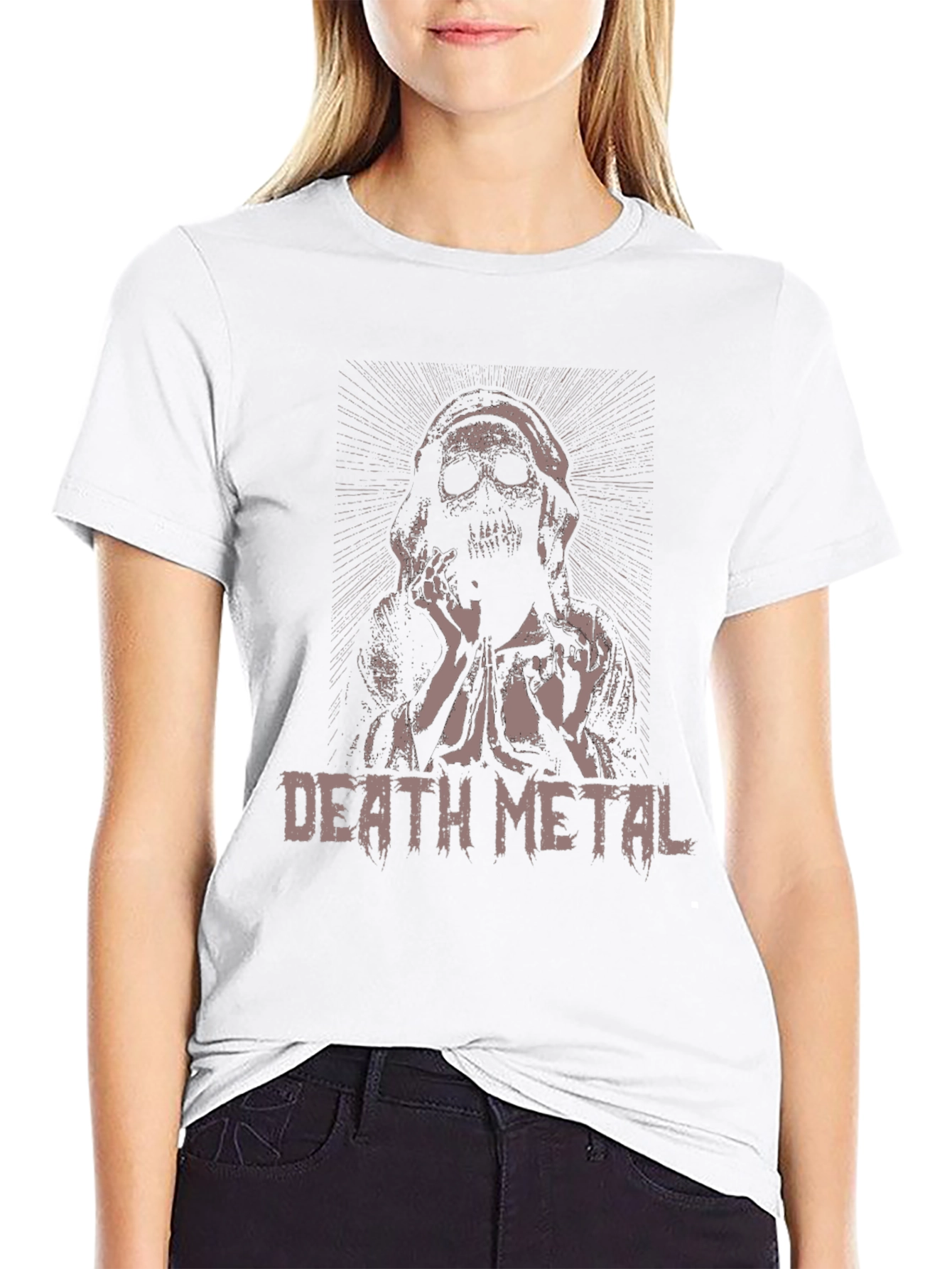 Death Metal Skull Graphic Black T-Shirt