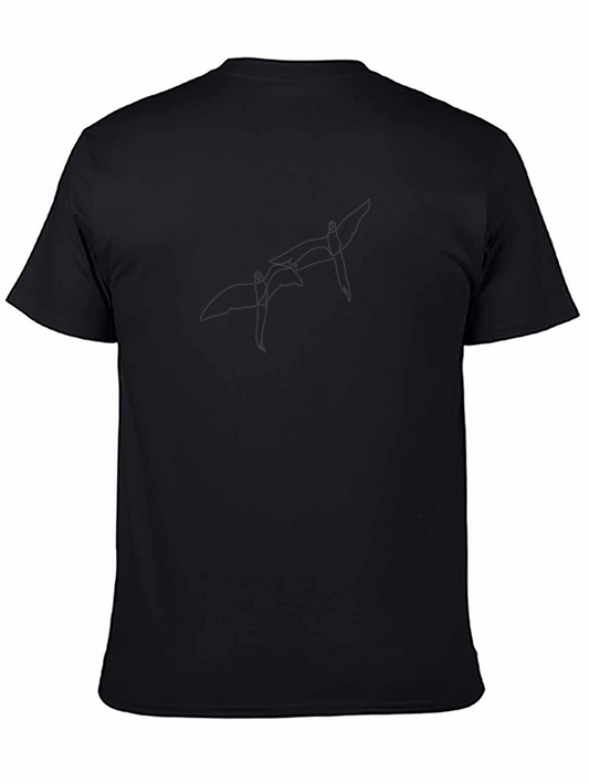 Abstract Line Art Graphic Tee - Stylish Black T-Shirt