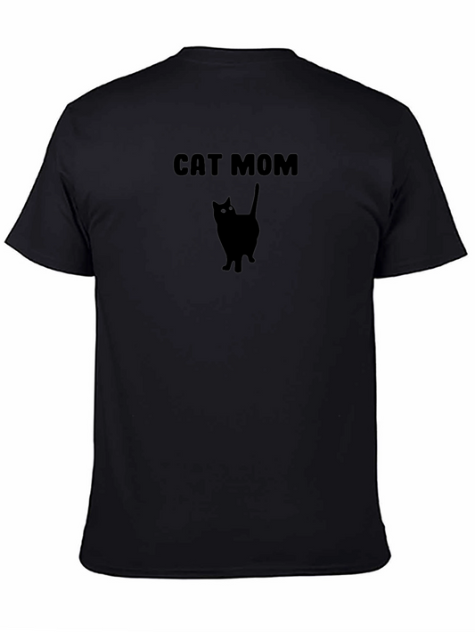 Cat Mom T-Shirt - Black Cat Silhouette