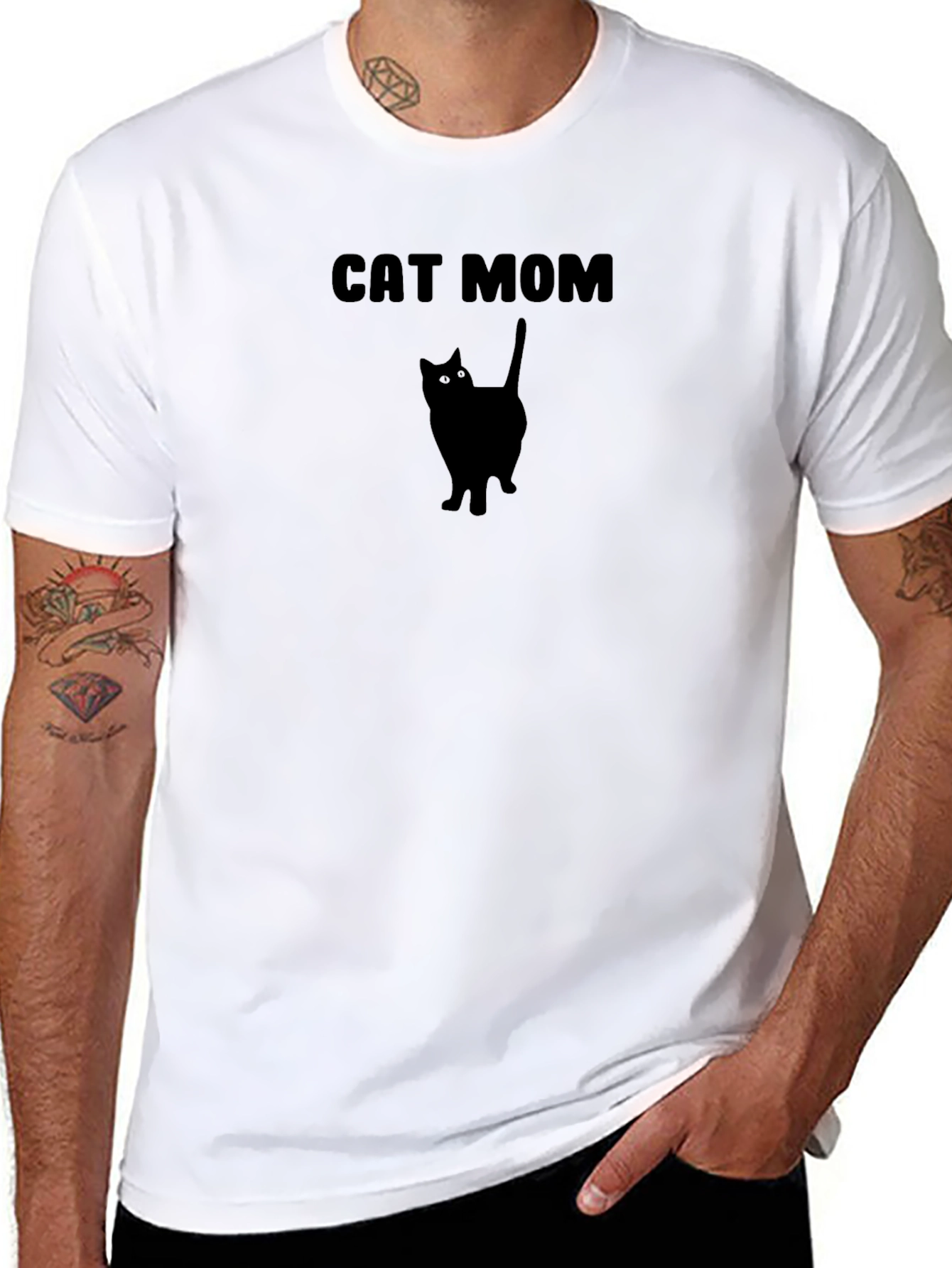 Cat Mom T-Shirt - Black Cat Silhouette