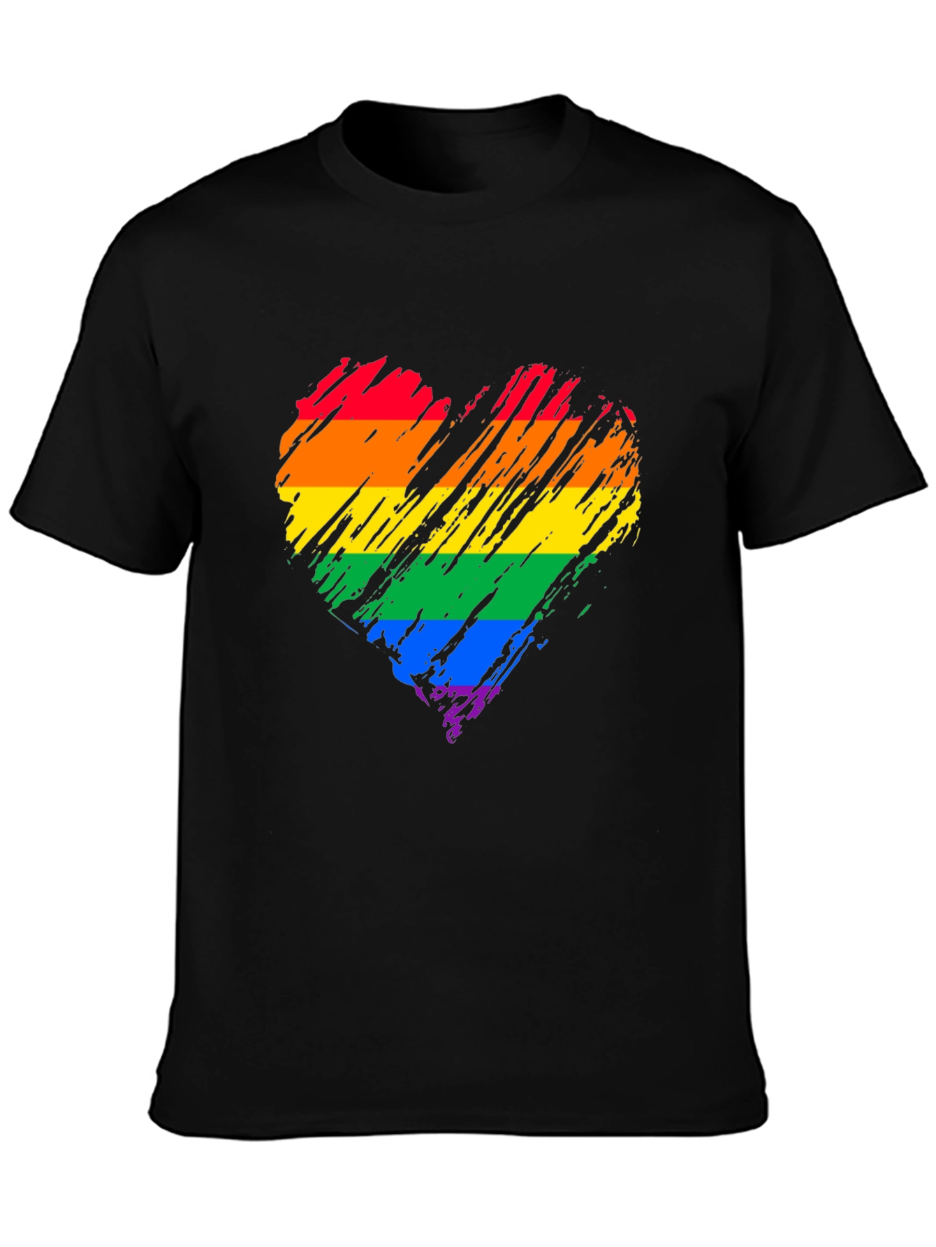 Rainbow Heart Graphic Tee - Pride Month Apparel