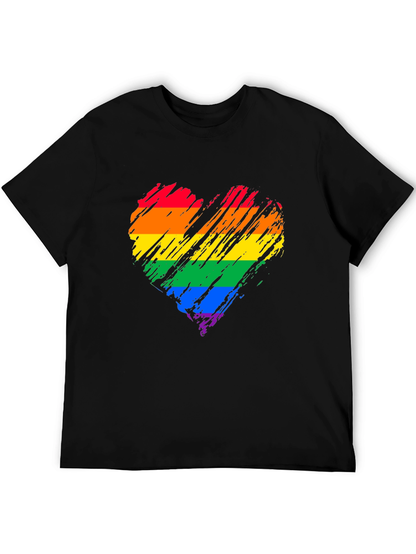 Rainbow Heart Graphic Tee - Pride Month Apparel