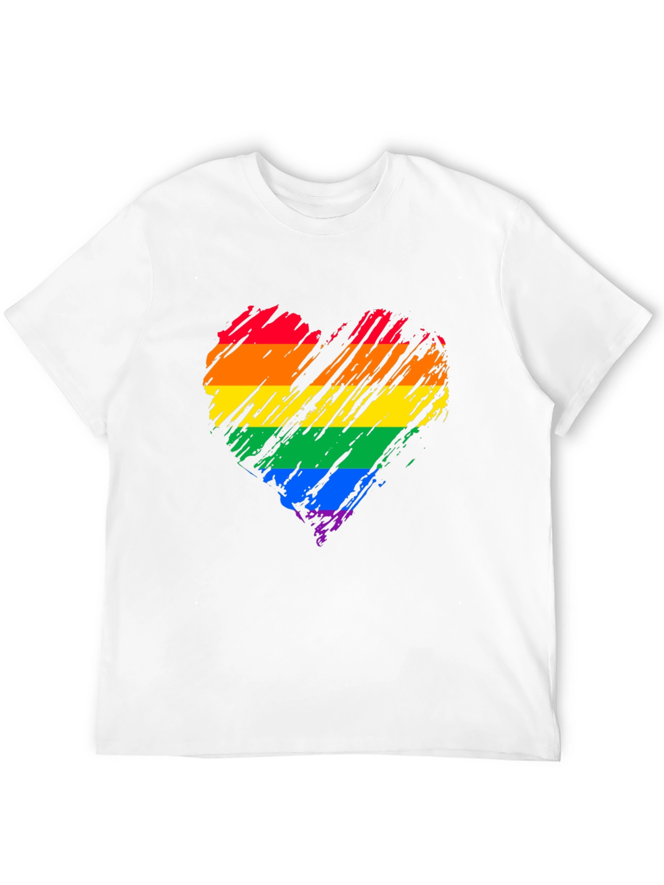 Rainbow Heart Graphic Tee - Pride Month Apparel